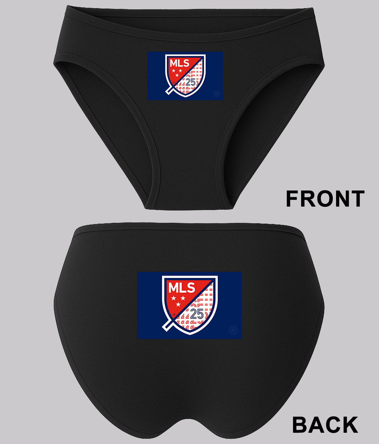 The Major League Soccer 25th Season Logo Symbol Emblem Customized Design on Women's Plus Size Bikini Brief Underwear