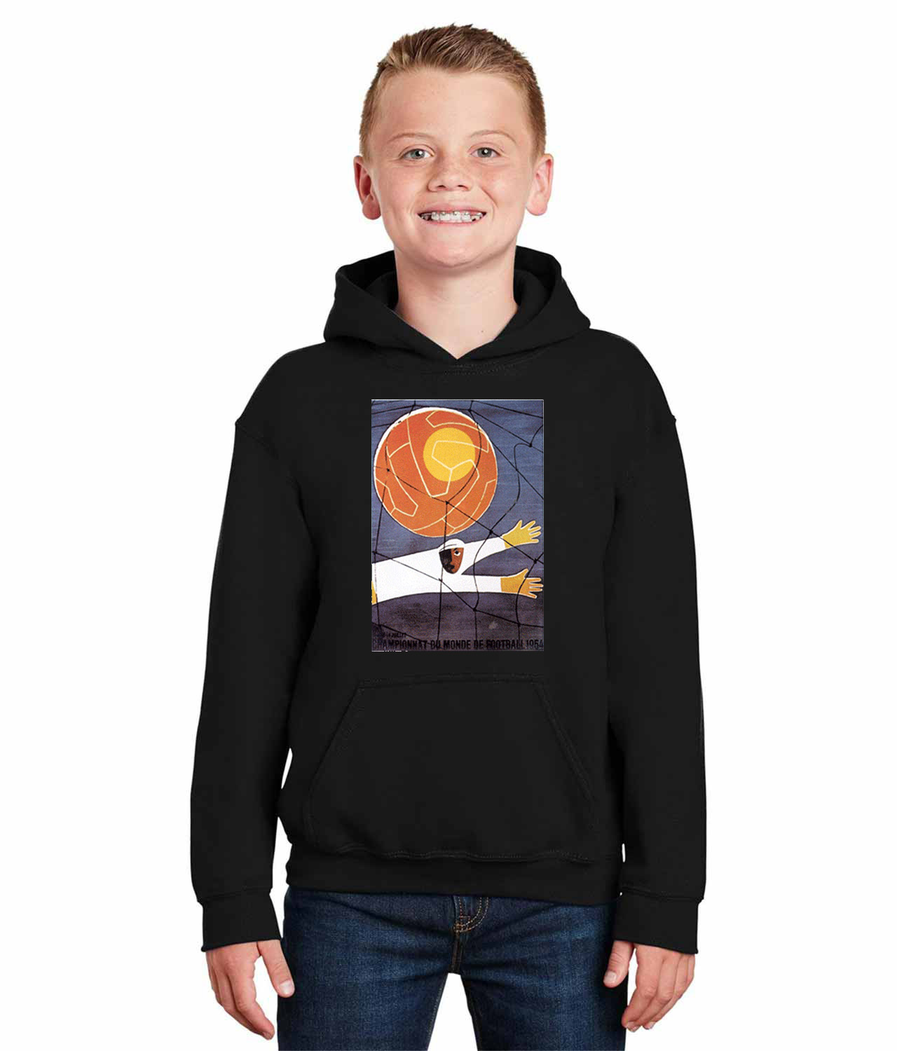 1954 FIFA World Cup Switzerland Soccer Logo Symbol Emblem Customized Design on Youth Hoodie