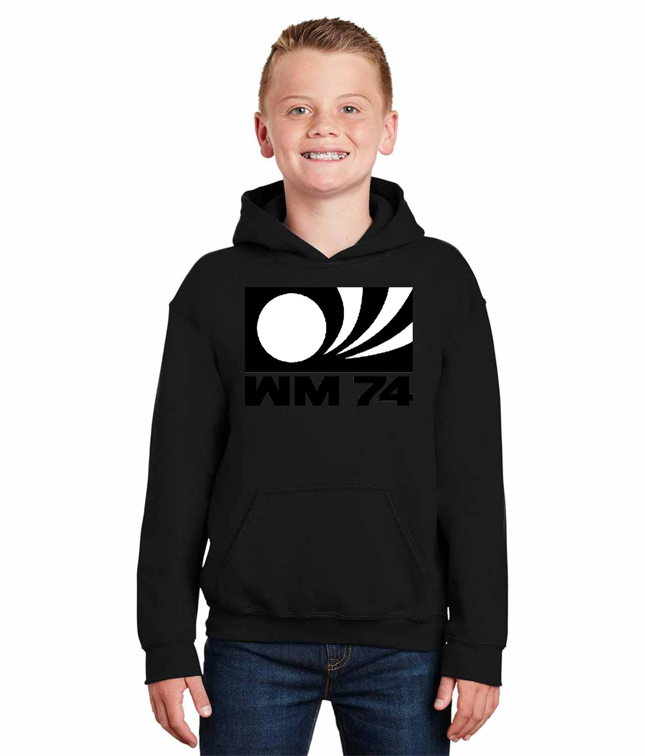 1974 FIFA World Cup West Germany Soccer Logo Symbol Emblem Customized Design on Youth Hoodie