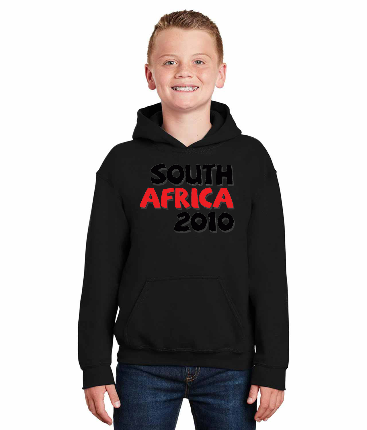 2010 FIFA World Cup South Africa Emblem Soccer Logo Symbol Emblem Customized Design on Youth Hoodie