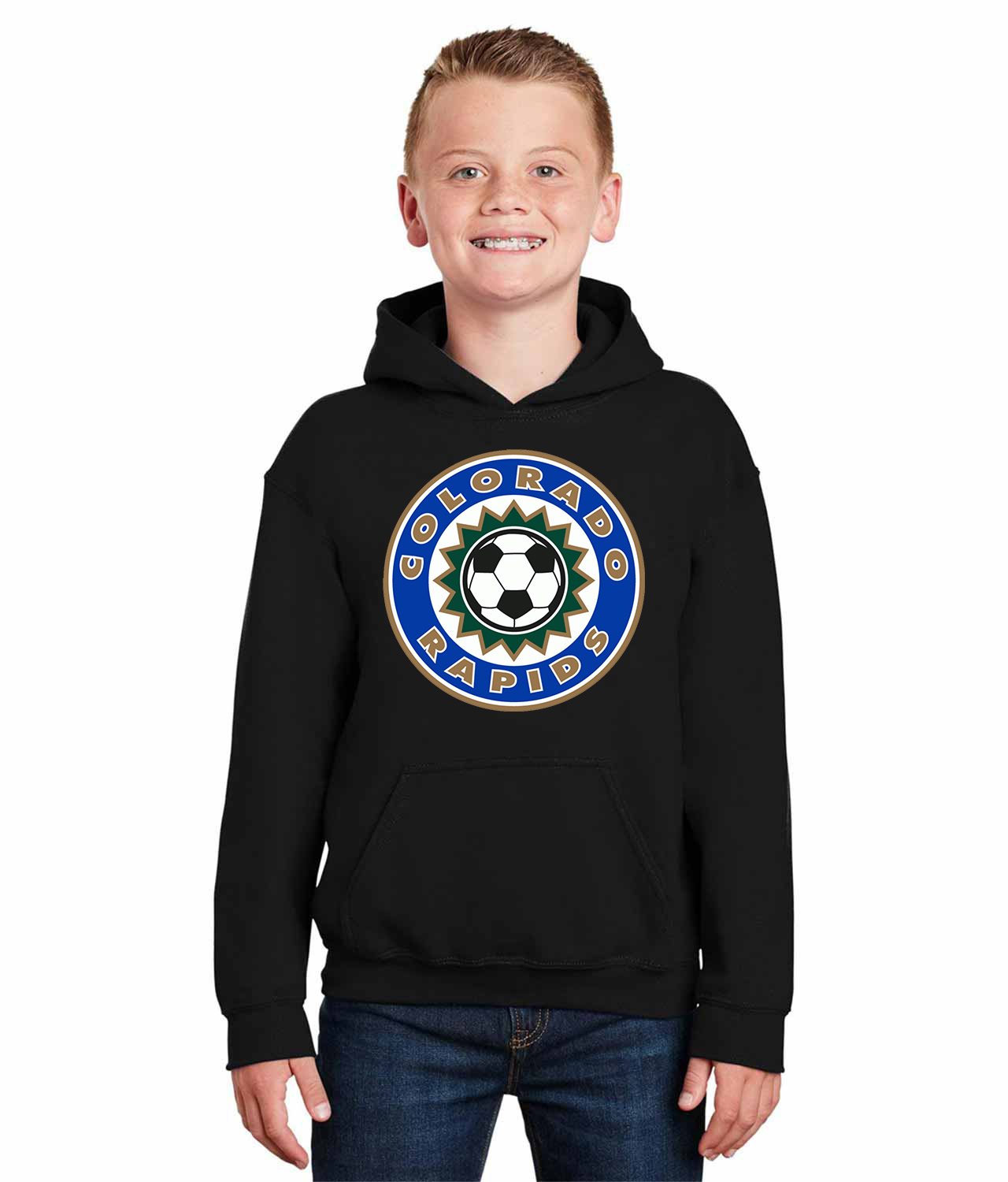 Colorado Rapids FC 1996 Soccer Logo Symbol Emblem Customized Design on Youth Hoodie