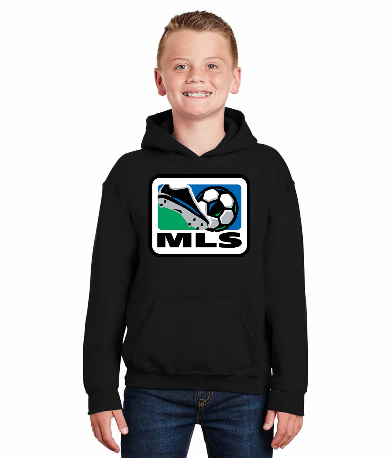 Major League Soccer MLS 2000 Logo Emblem Customized Design on Youth Hoodie