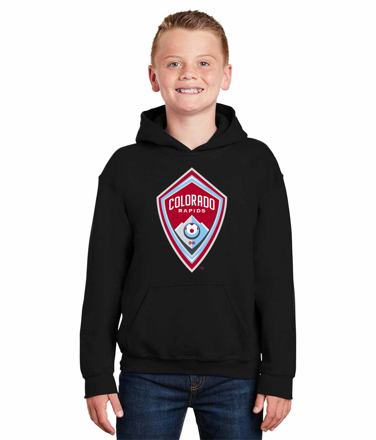 Colorado Rapids FC 2007 Soccer Logo Symbol Emblem Customized Design on Youth Hoodie