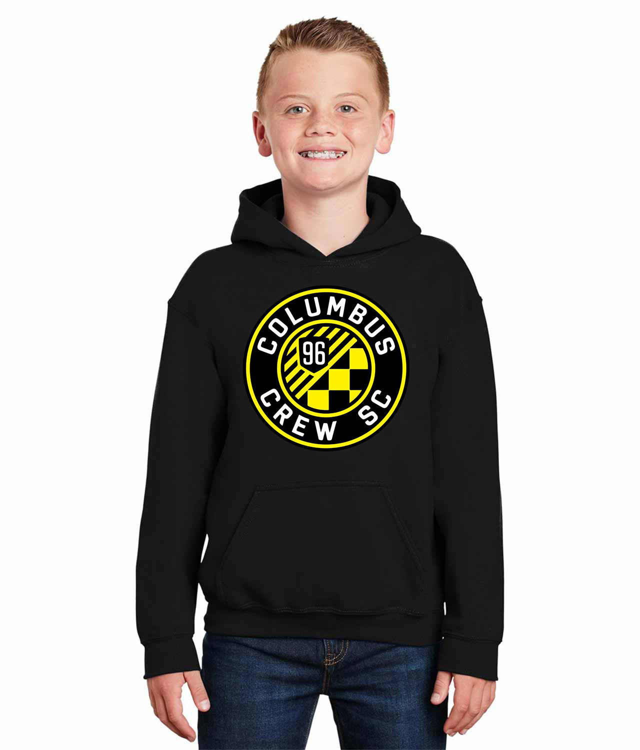 Columbus Crew SC 2014 Soccer Logo Symbol Emblem Customized Design on Youth Hoodie