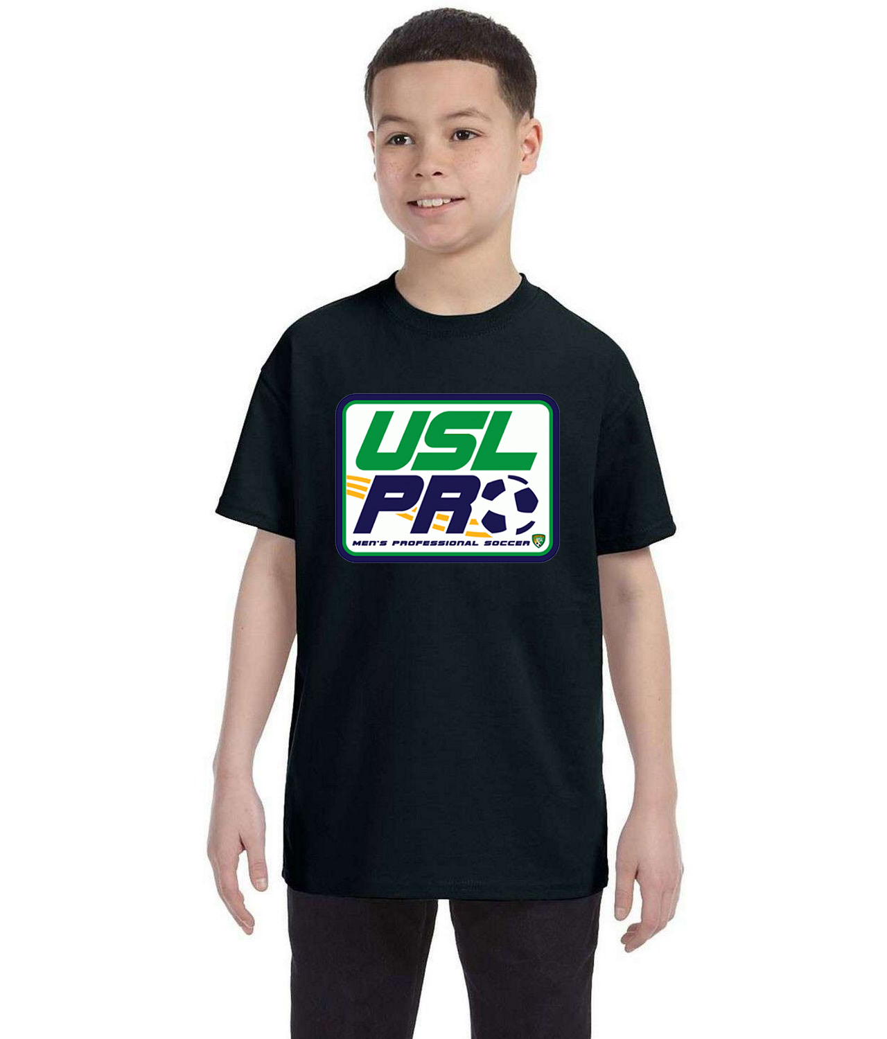 USL Professional Soccer Division Soccer Logo Symbol Emblem Customized Design on Youth T-Shirt Tee