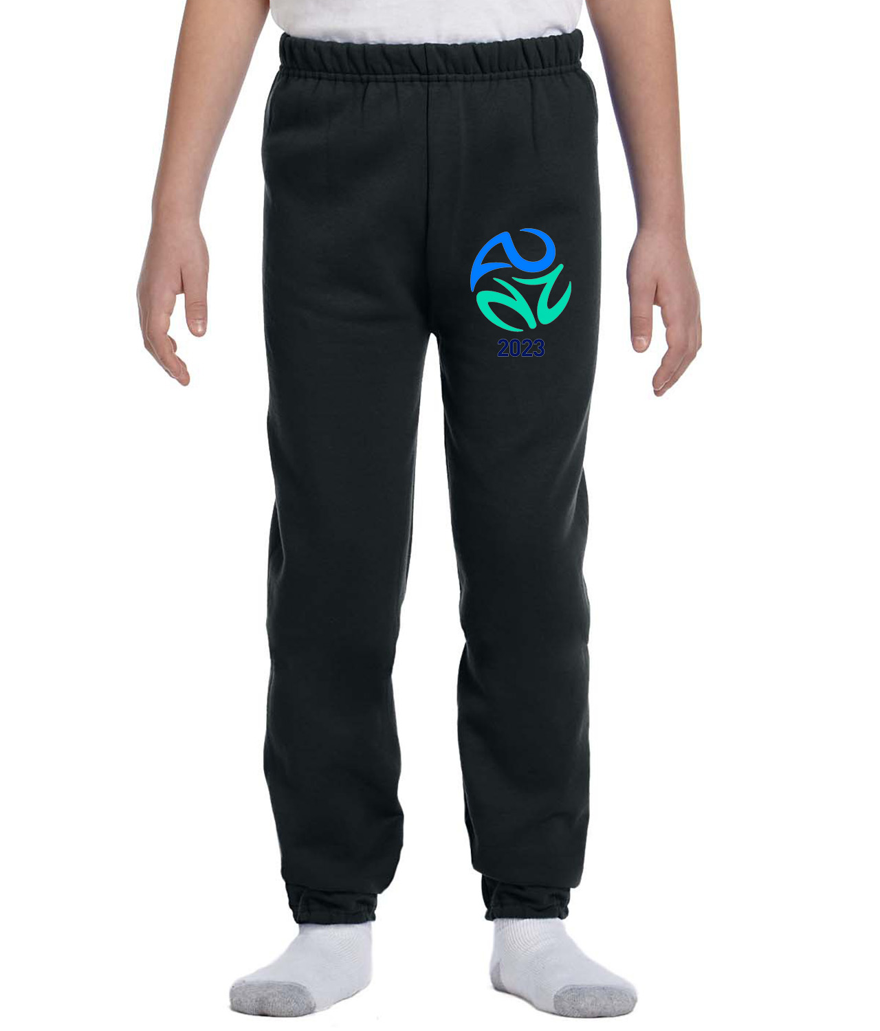 2023 Womens World Cup Australia-NZ Soccer Logo Symbol Emblem Customized Design on Youth Closed-Bottom Sweatpants