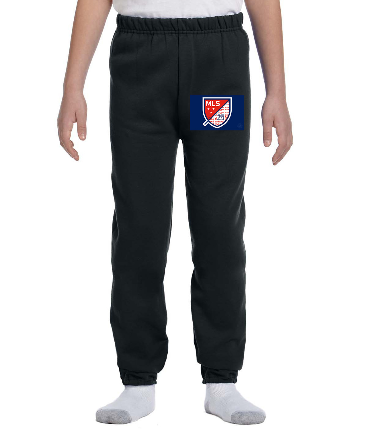 The Major League Soccer 25th Season Logo Emblem Customized Design on Youth Closed-Bottom Sweatpants