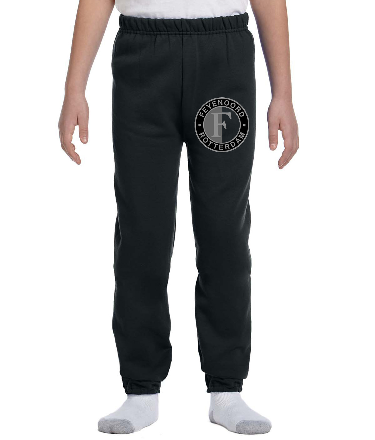 SC Feyenoord Symbol Soccer Logo Symbol Emblem Customized Design on Youth Closed-Bottom Sweatpants