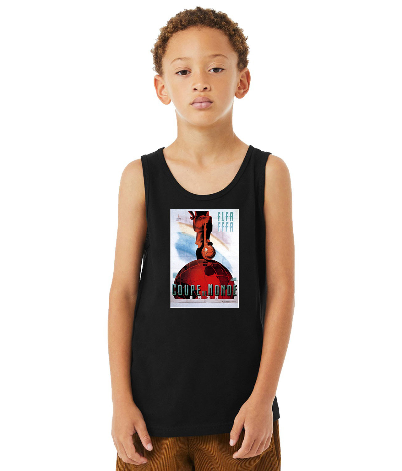 1938 FIFA World Cup France Soccer Logo Symbol Emblem Customized Design on Youth Tank Top