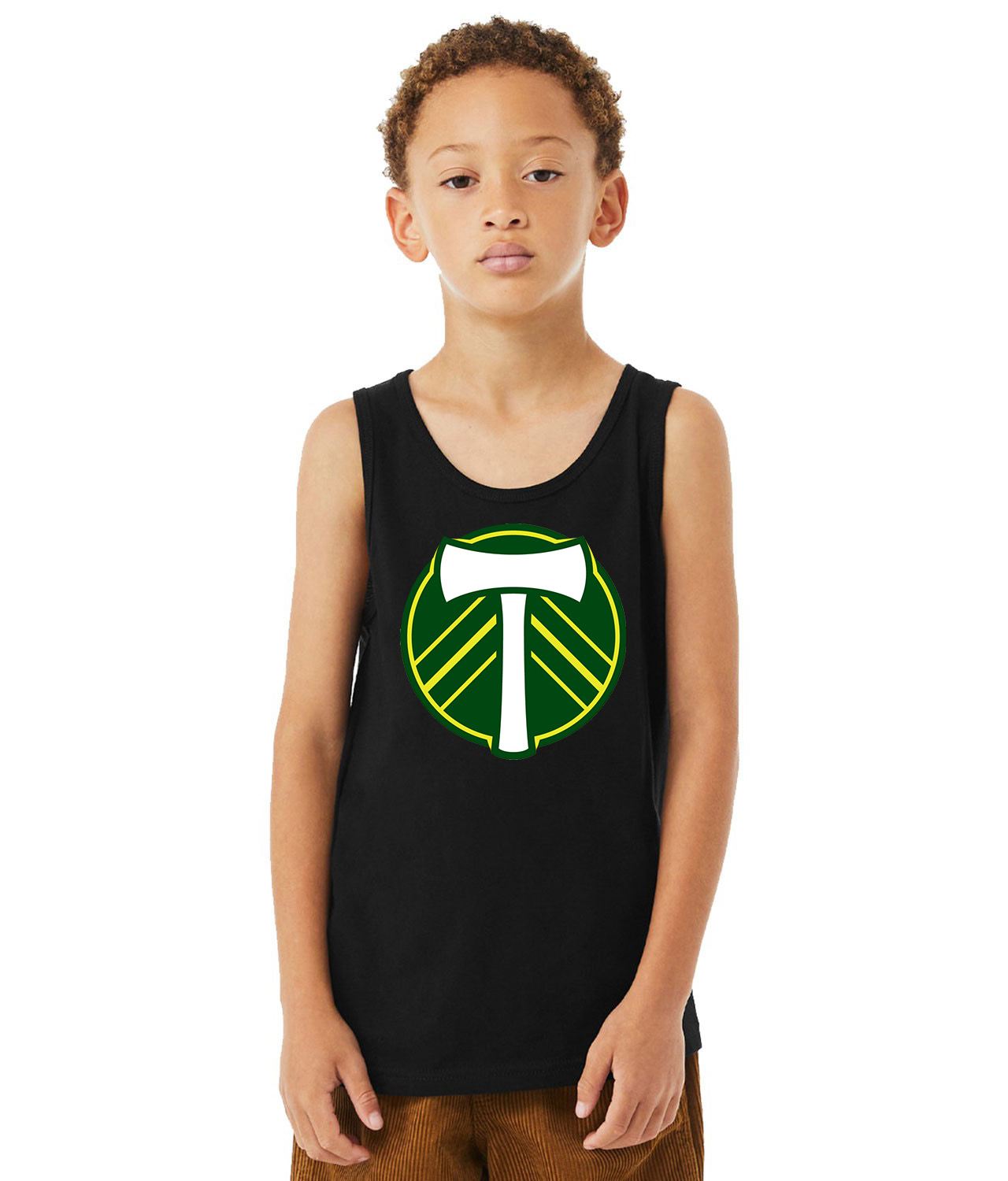 Portland Timbers SC 2011-14 Soccer Logo Symbol Emblem Customized Design on Youth Tank Top