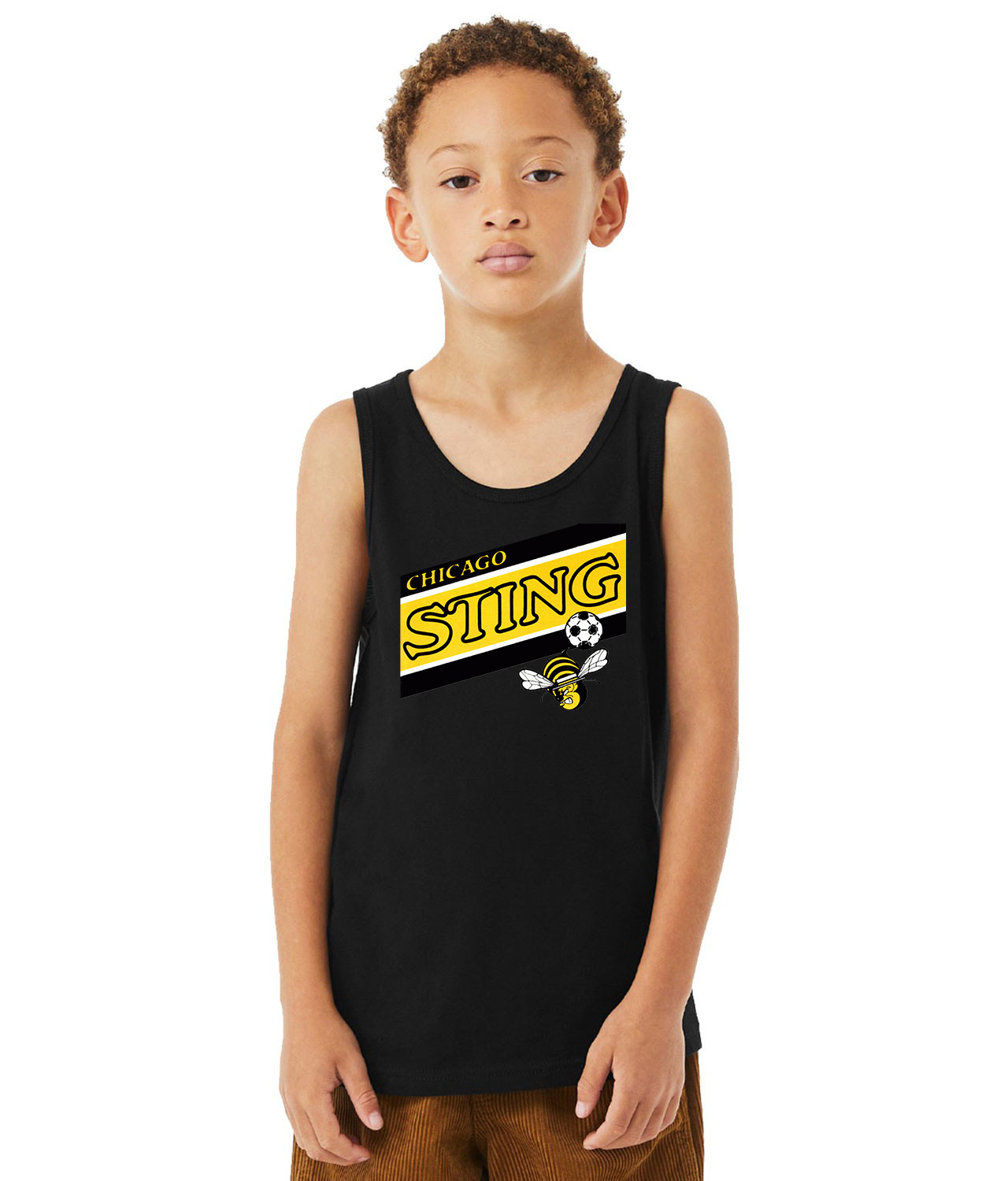 Chicago Sting SC Emblem Soccer Logo Symbol Emblem Customized Design on Youth Tank Top