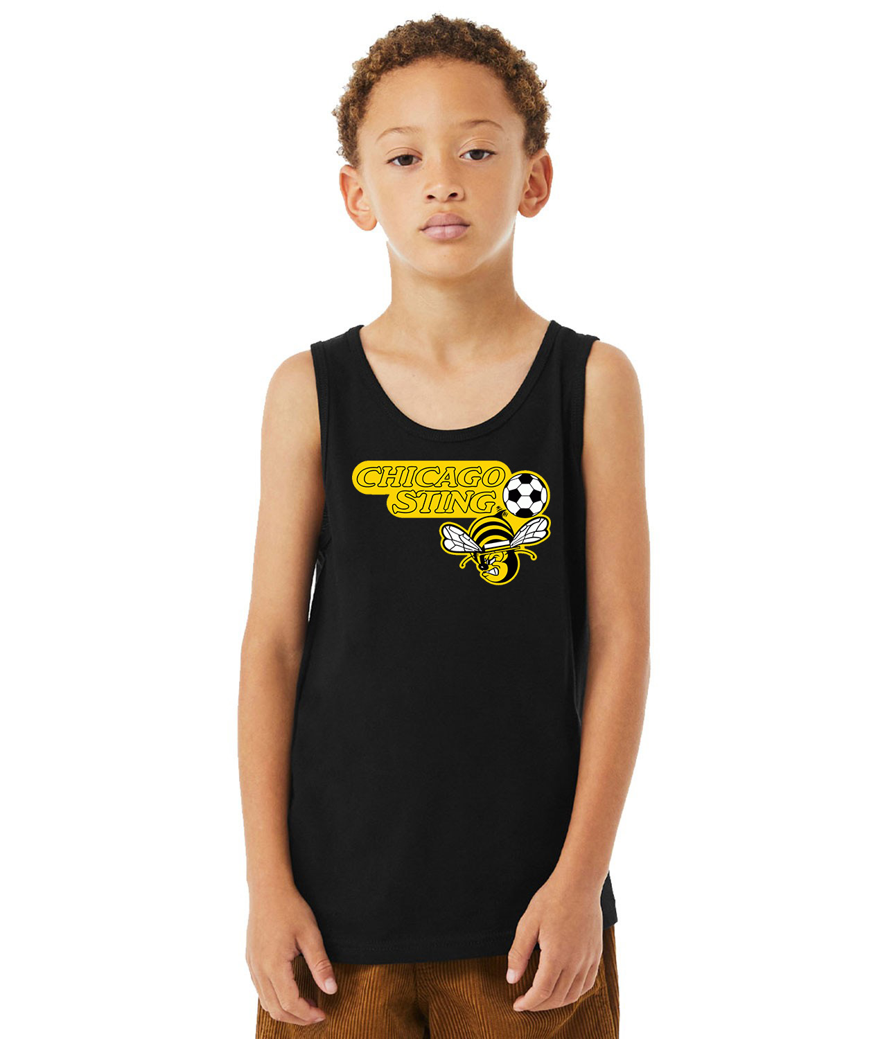 Chicago Sting SC 1975 Soccer Logo Symbol Emblem Customized Design on Youth Tank Top