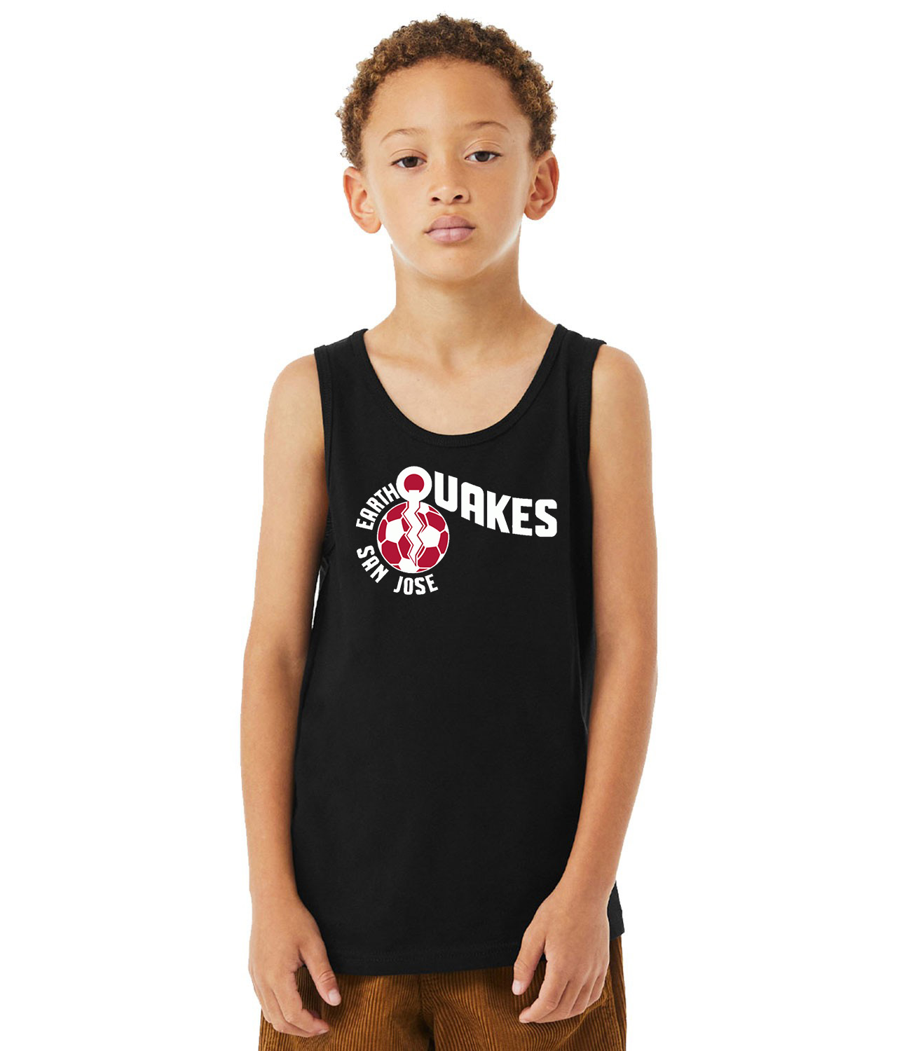 San Jose Earthquakes SC 1980 Soccer Logo Symbol Emblem Customized Design on Youth Tank Top