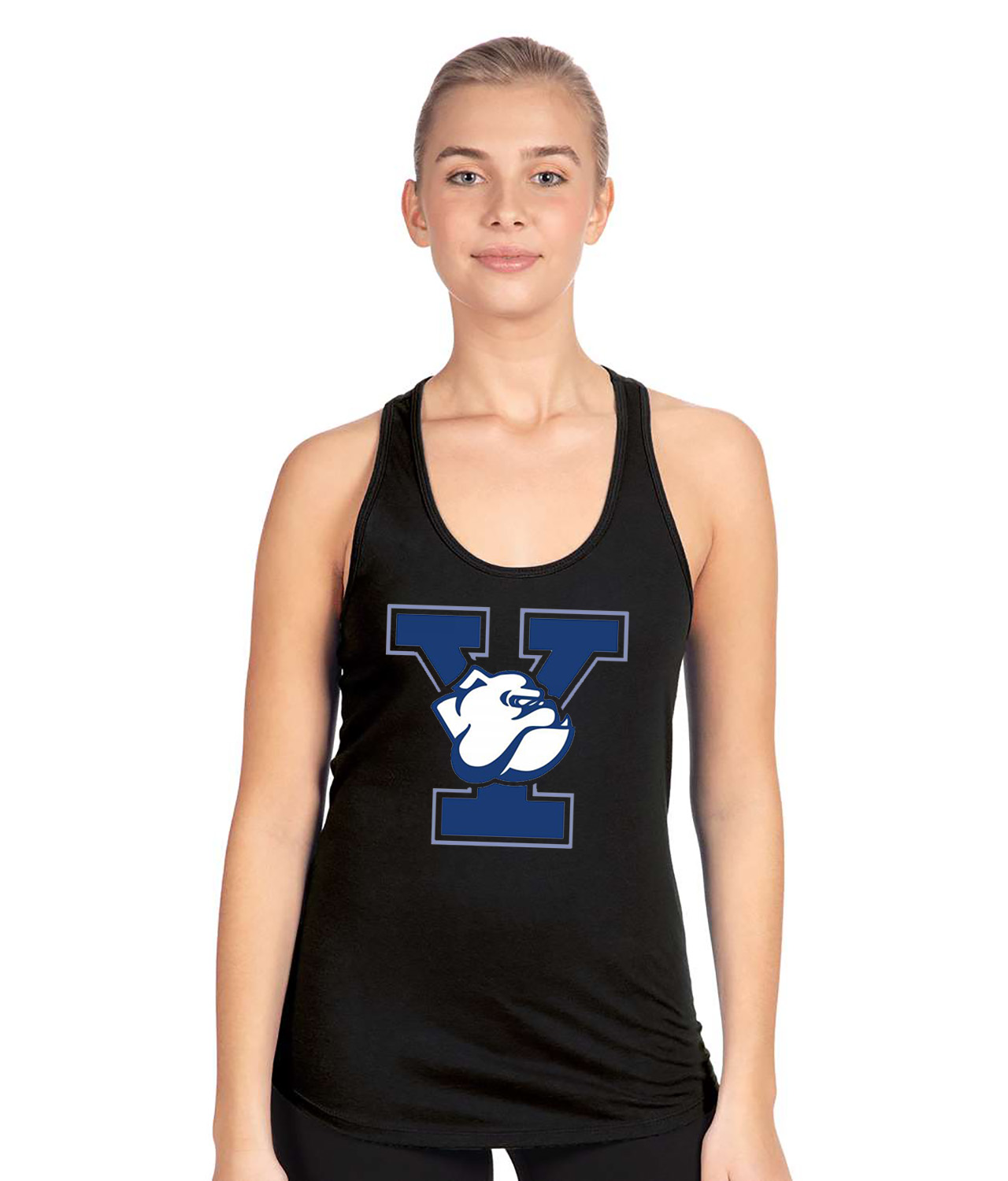 Yale University Color Emblem Logo Symbol Emblem Customized Design on Women's Racerback Tank Top