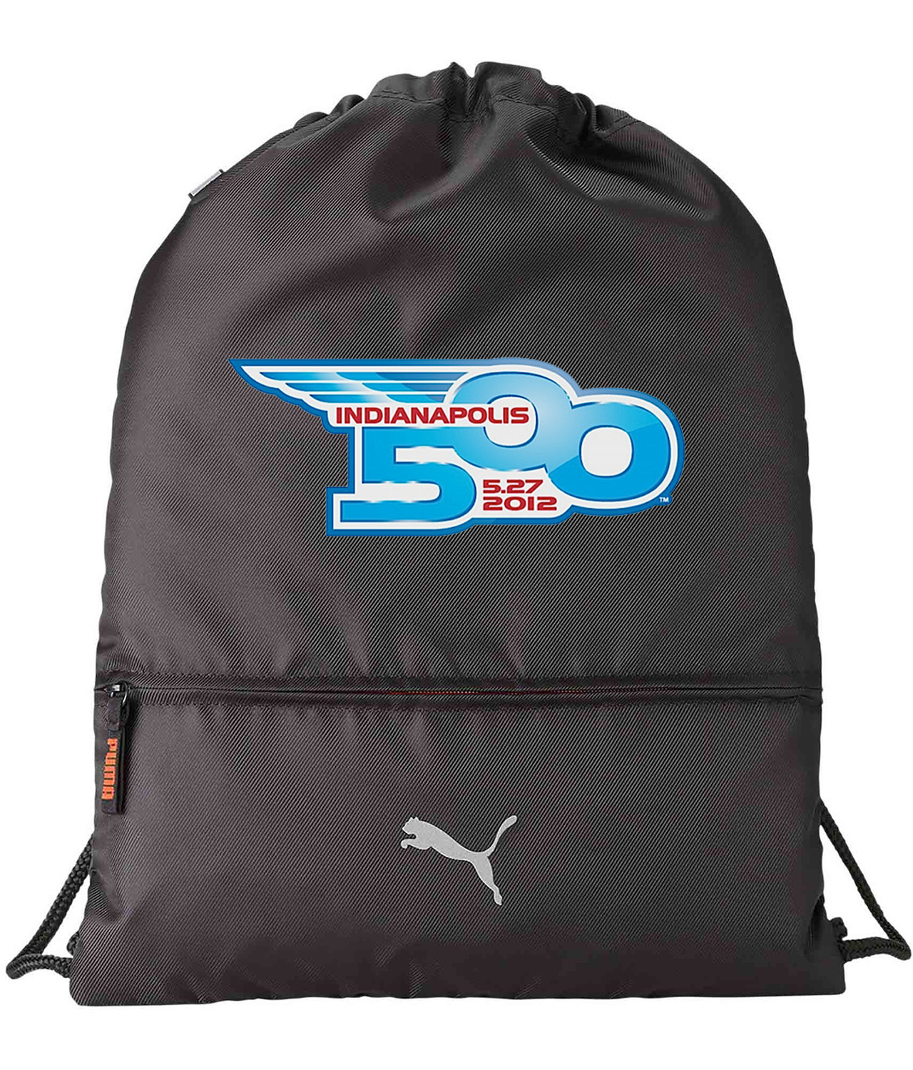 Indianapolis 500 2012 Sports Car Auto Racing Nascar Logo Symbol Emblem Customized Design on Lightweight Drawstring Backpack Bag