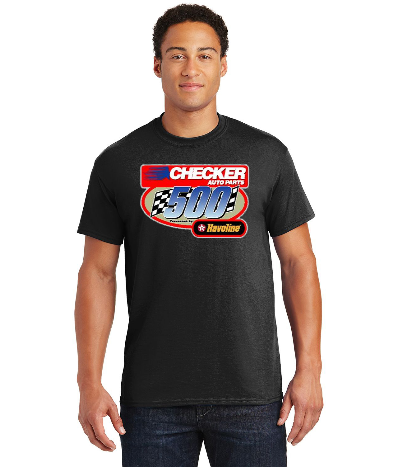 Checker Auto Can-Am Parts 500 2003 Sports Car Auto Racing Nascar Logo Customized Design on Unisex Tshirt Tee