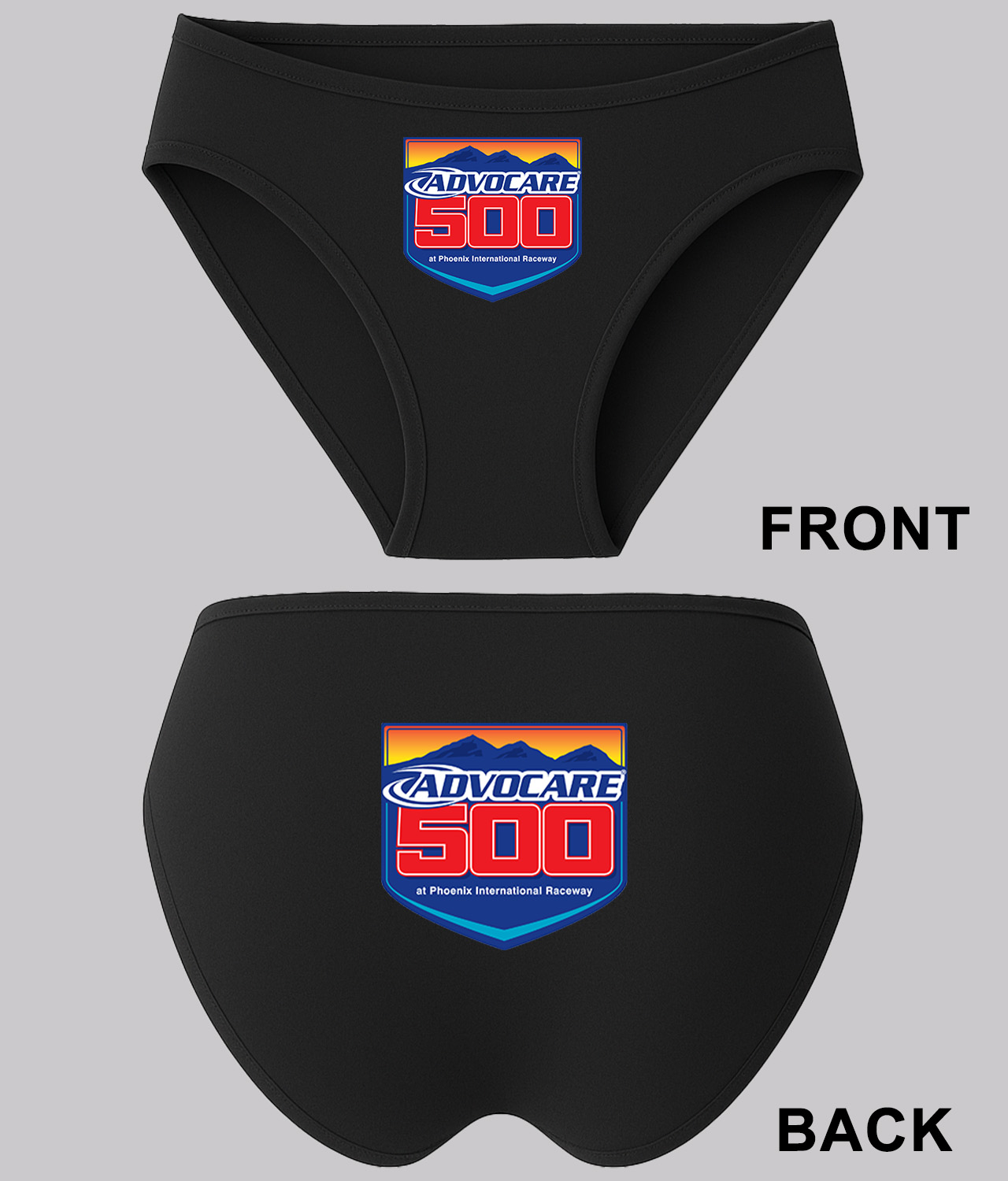 Can-Am AdvoCare 500 Phoenix International Raceway Sports Car Auto Racing Nascar Logo Emblem Customized Design on Women's Bikini Brief Underwear