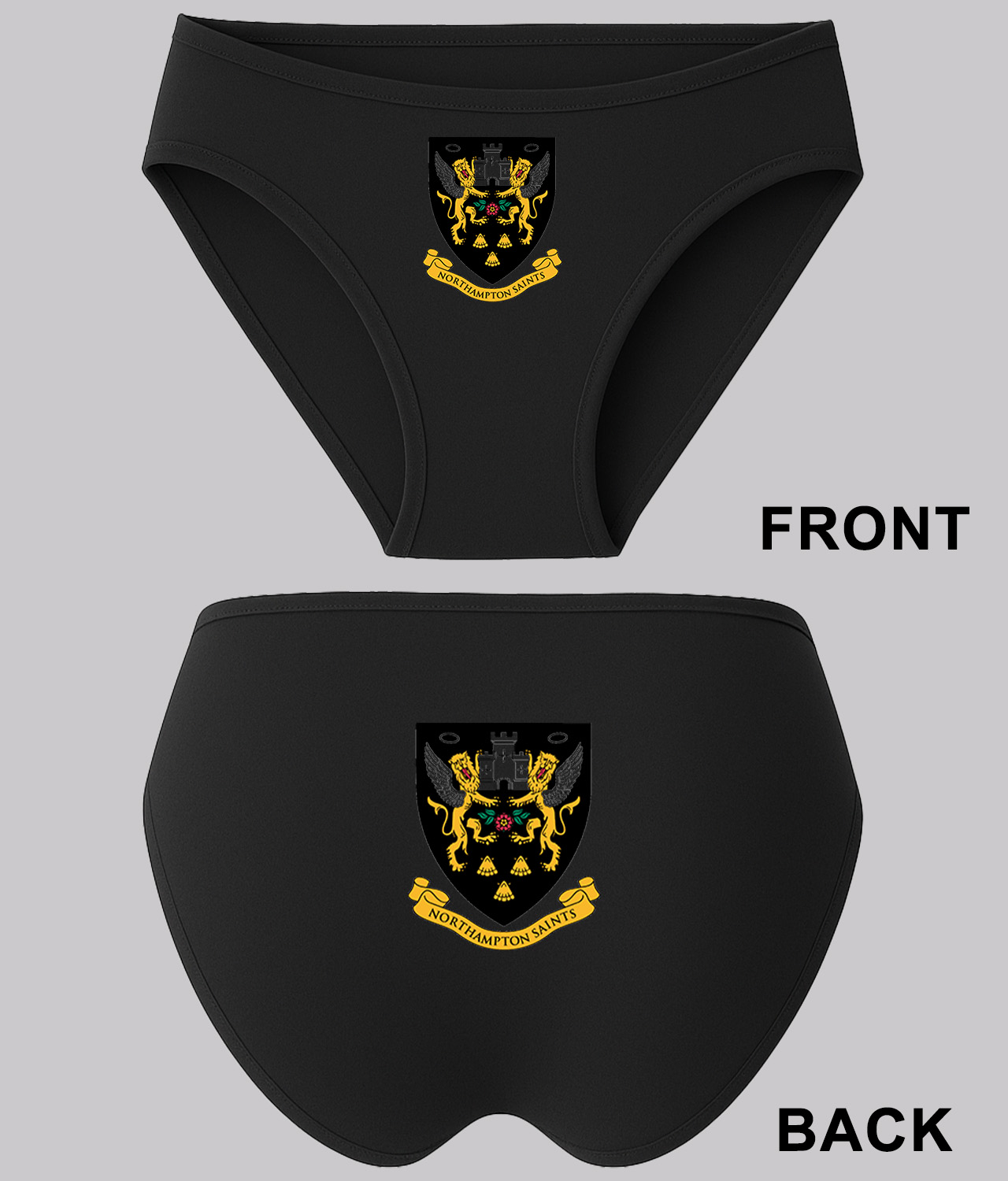Aviva Premiership Rugby Northampton Saints 1999 Logo Symbol Emblem Customized Design on Women's Plus Size Bikini Brief Underwear