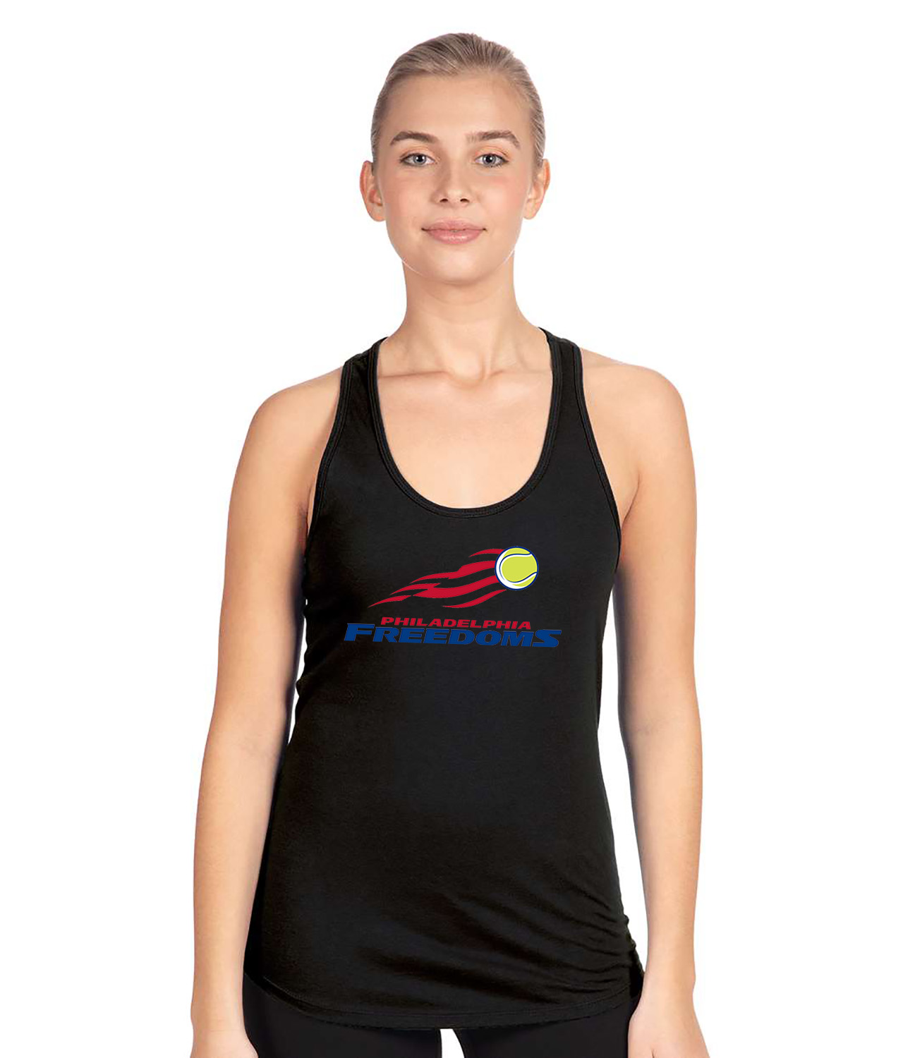 Philadelphia Freedoms 2013 Tennis Logo Symbol Emblem Customized Design on Women's Racerback Tank Top