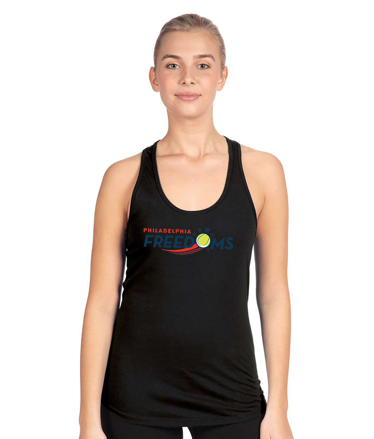 Philadelphia Freedoms 2013 Season Tennis Team Logo Symbol Emblem Customized Design on Women's Racerback Tank Top