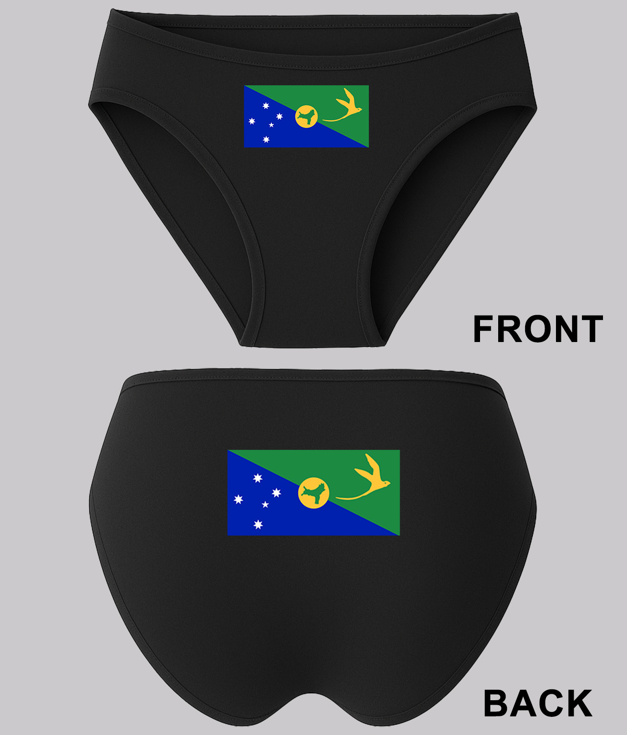 Flag of Christmas Island Logo Symbol Emblem Customized Design on Women's Bikini Brief Underwear