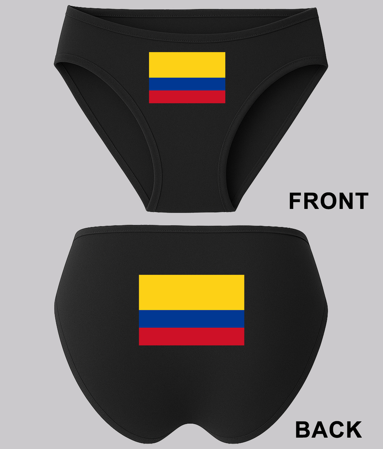 Flag of Colombia Logo Symbol Emblem Customized Design on Women's Bikini Brief Underwear