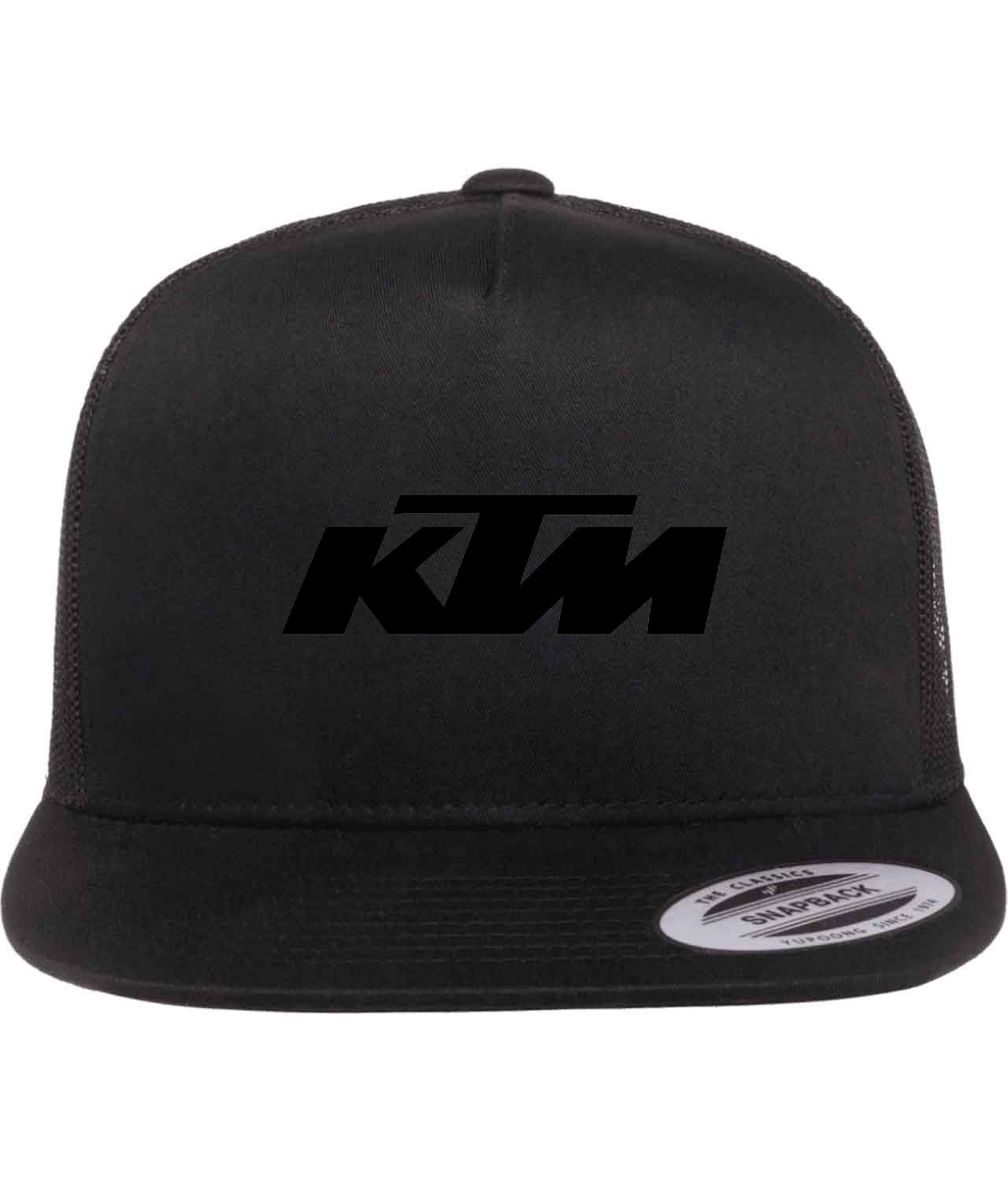 KTM Black Symbol Motorcycles Logo Symbol Emblem Customized Design on Classic Trucker Cap Hat