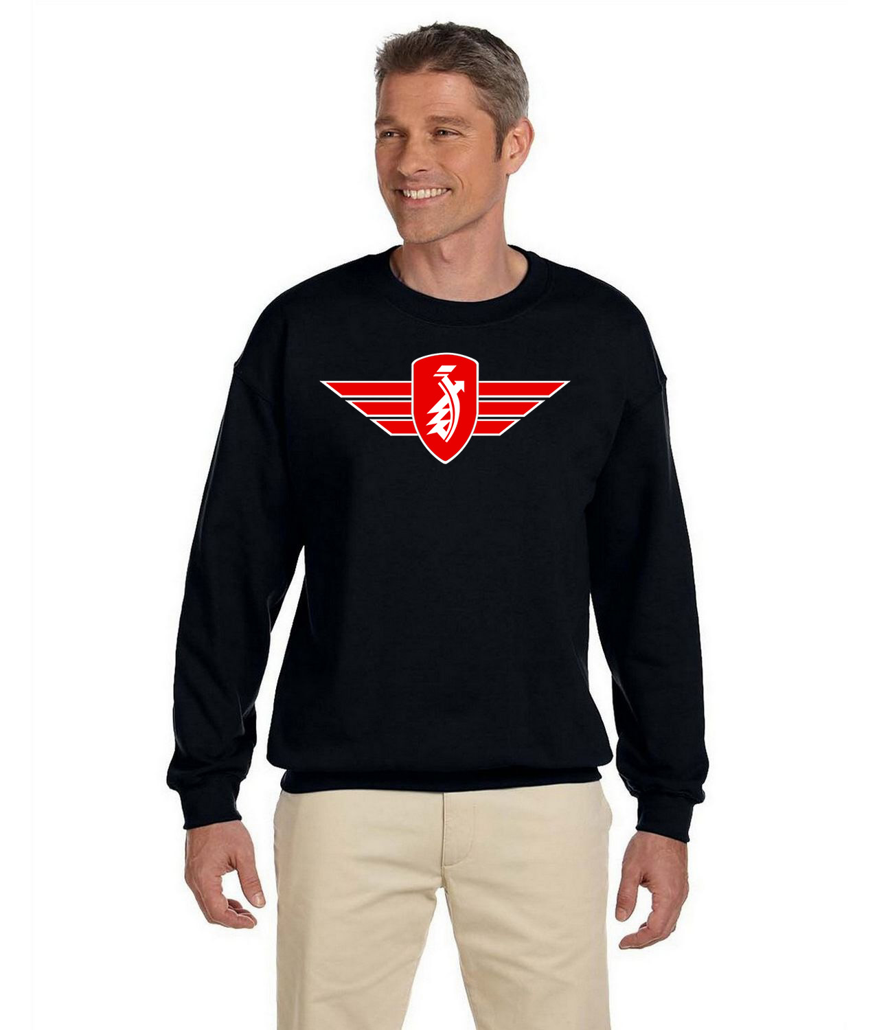 Zundapp Red Emblem Motorcycles Logo Symbol Emblem Customized Design on Unisex Crewneck Sweatshirt