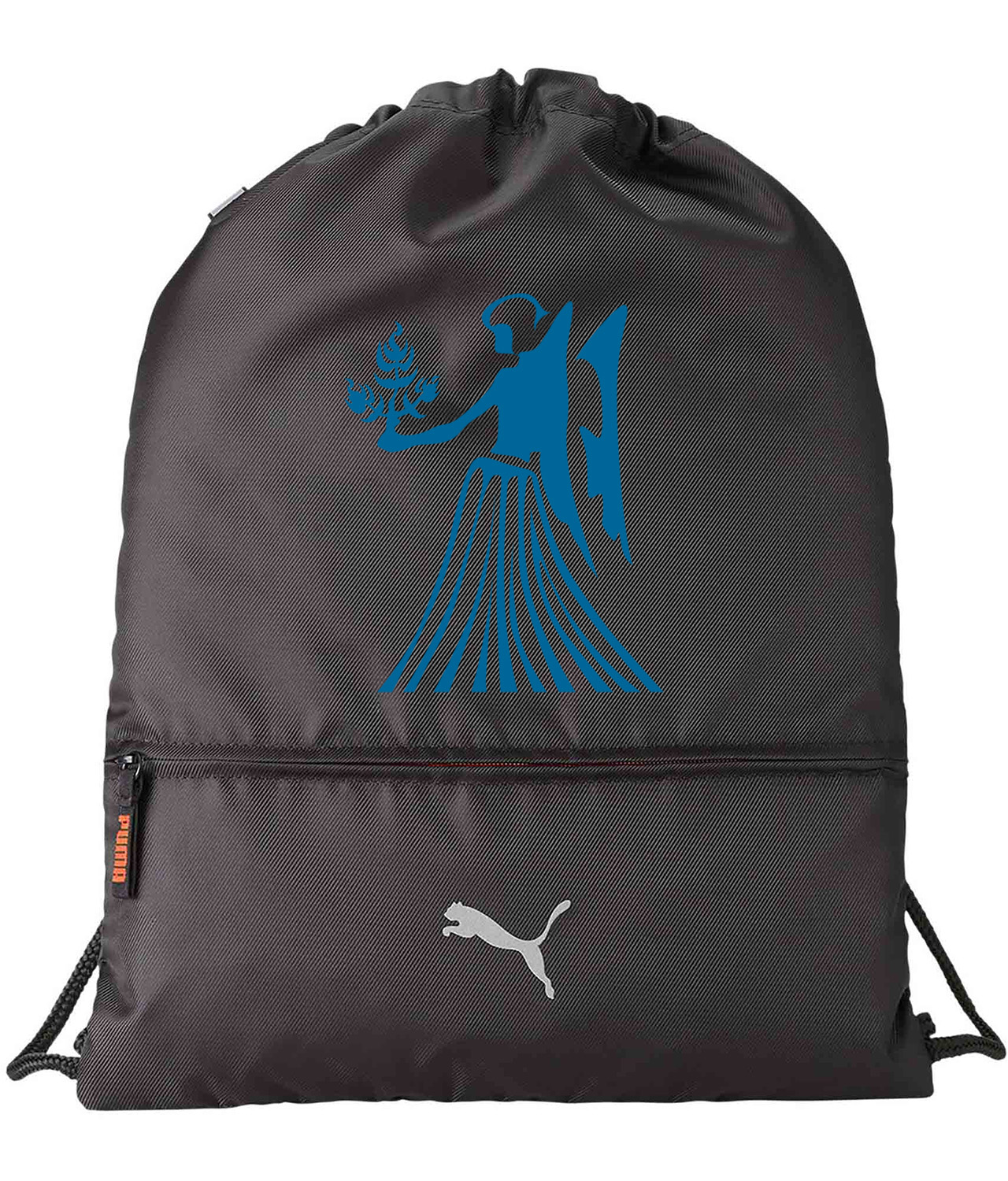 Horoscope Virgo Sign Astrological Forecast Zodiac Insights Logo Symbol Emblem Customized Design on Lightweight Drawstring Backpack Bag