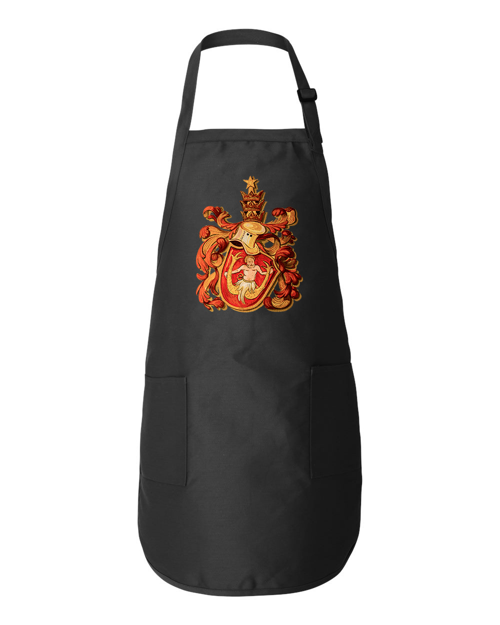 Coat Of Arms Zodiac Sign Aquarius Astrological Forecast Insights Horoscope Logo Symbol Emblem Customized Design on Full-Length Apron with Pockets