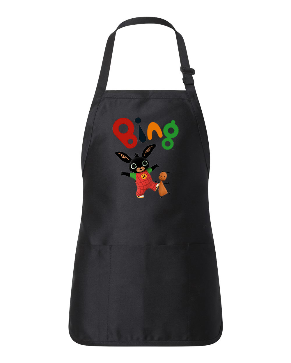 Bing Bunny Logo Cartoon Logo Customized Design on Full-Length Apron with Pouch Pocket