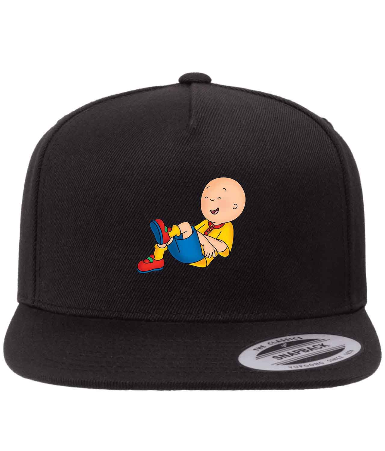 Caillou Laughing Out Loud Cartoon Figure Customized Design on Wool 5-Panel Cap Hat