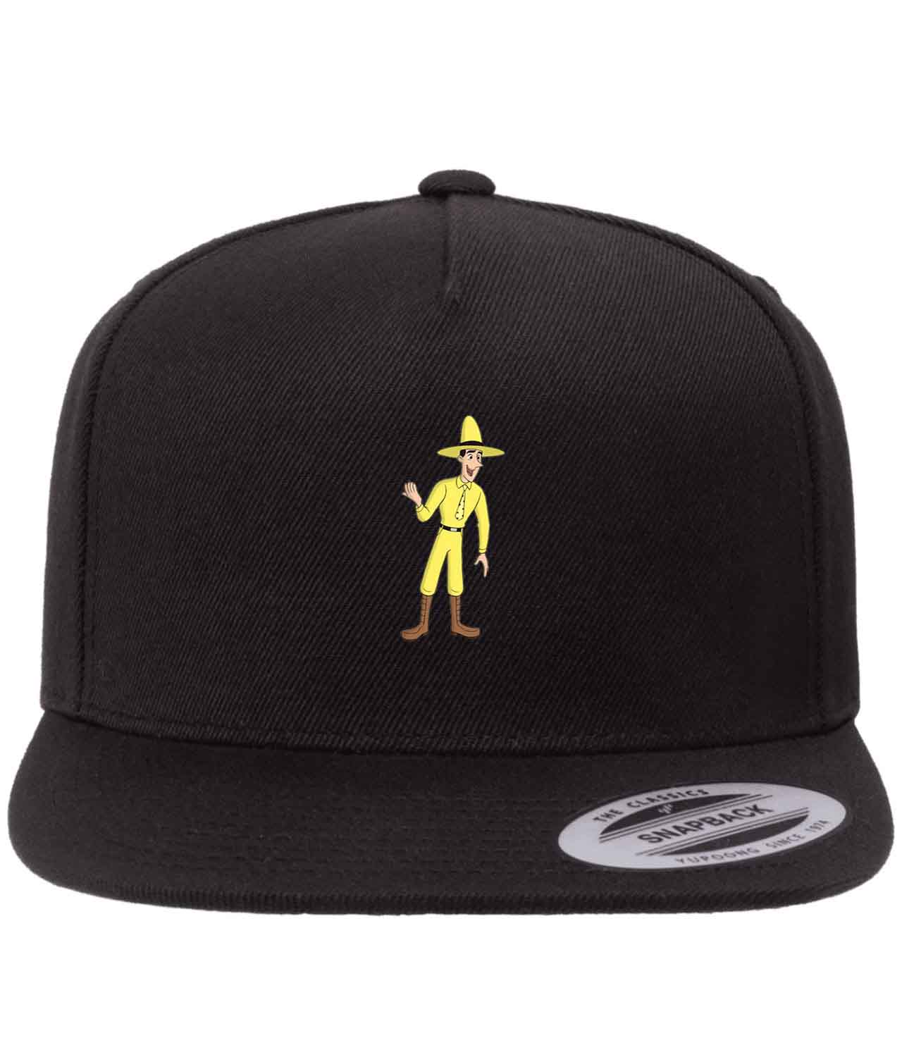 Curious George El Hombre De Sombrero Amarillo Cartoon Figure Customized Design on Wool 5-Panel Cap Hat