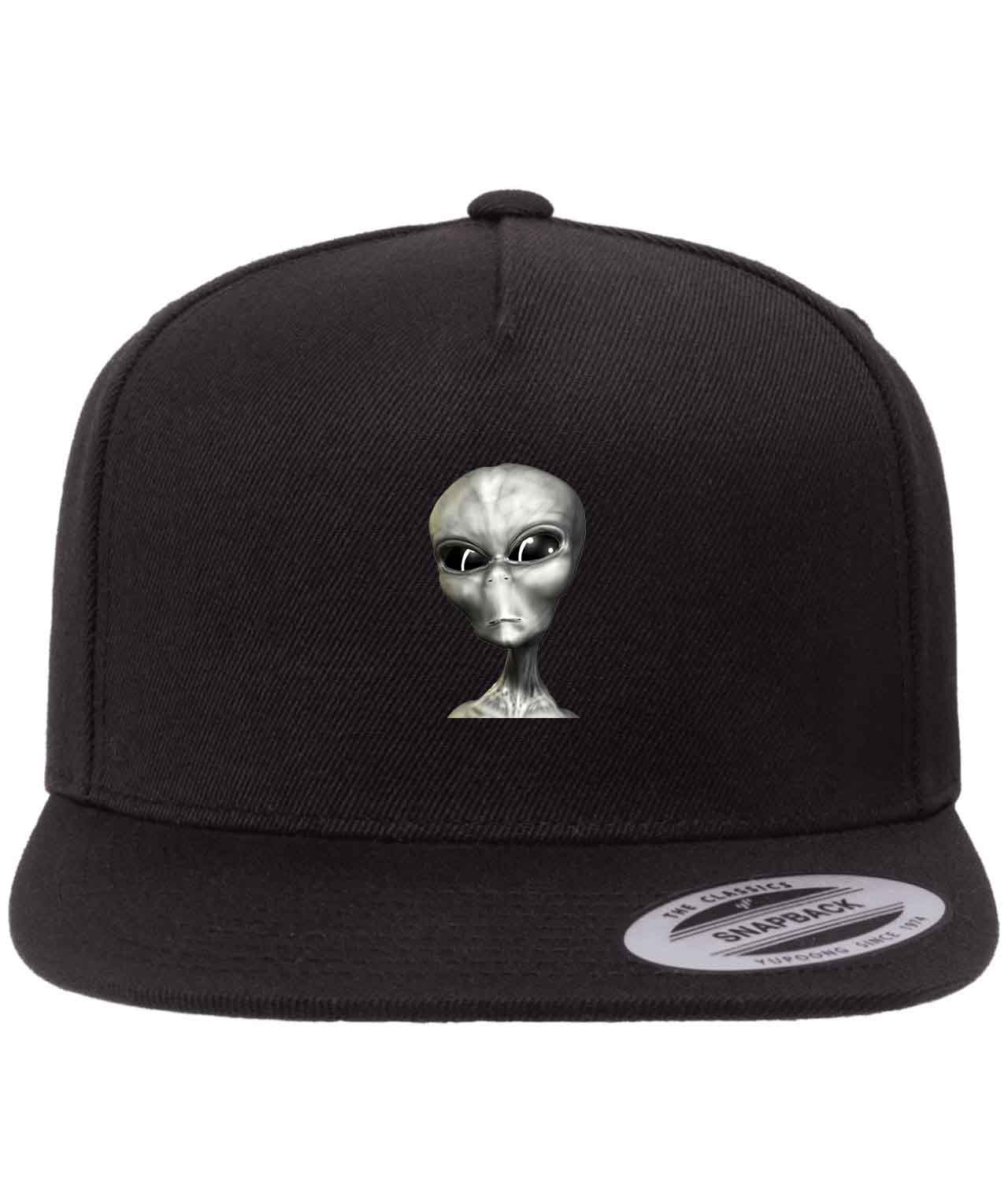 Alien Face Cartoon Figure Customized Design on Wool 5-Panel Cap Hat ...