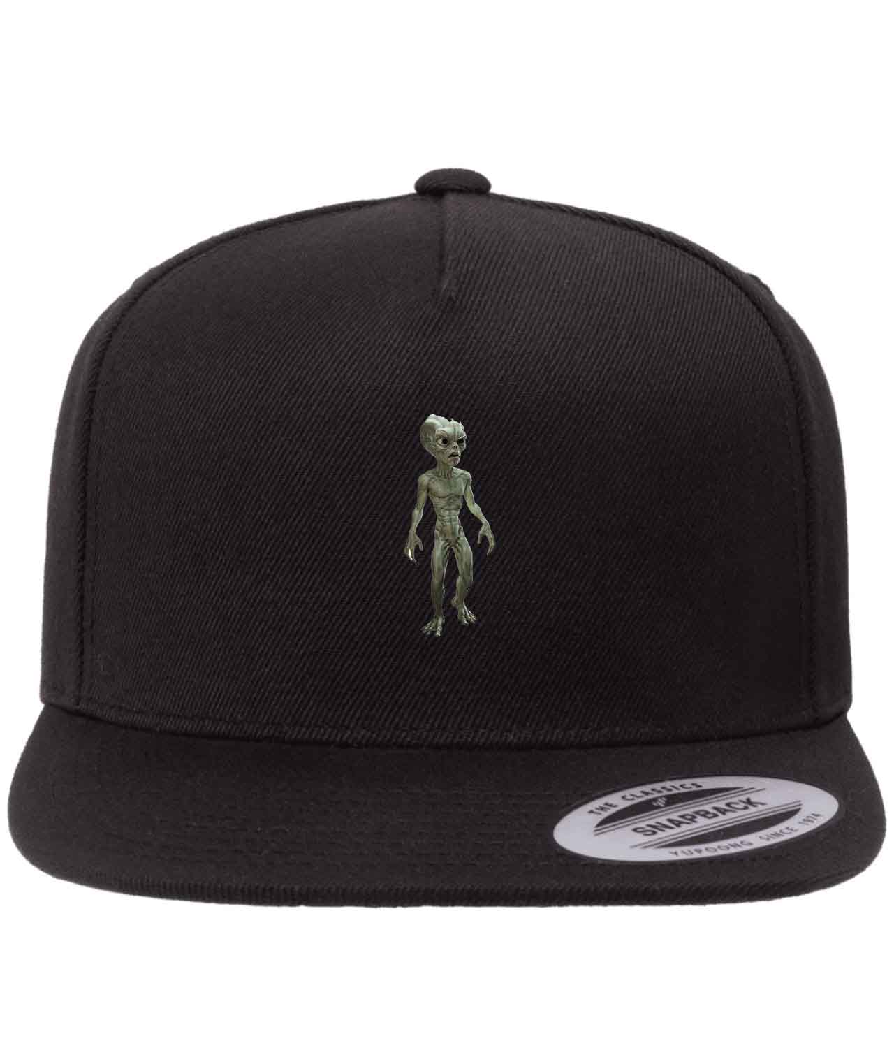 Alien Walking Cartoon Figure Customized Design on Wool 5-Panel Cap Hat ...