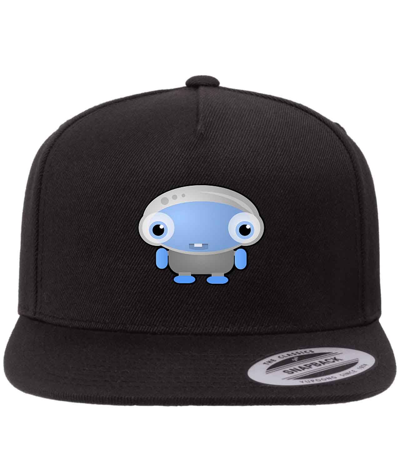 Blue Alien Cartoon Figure Customized Design on Wool 5-Panel Cap Hat ...