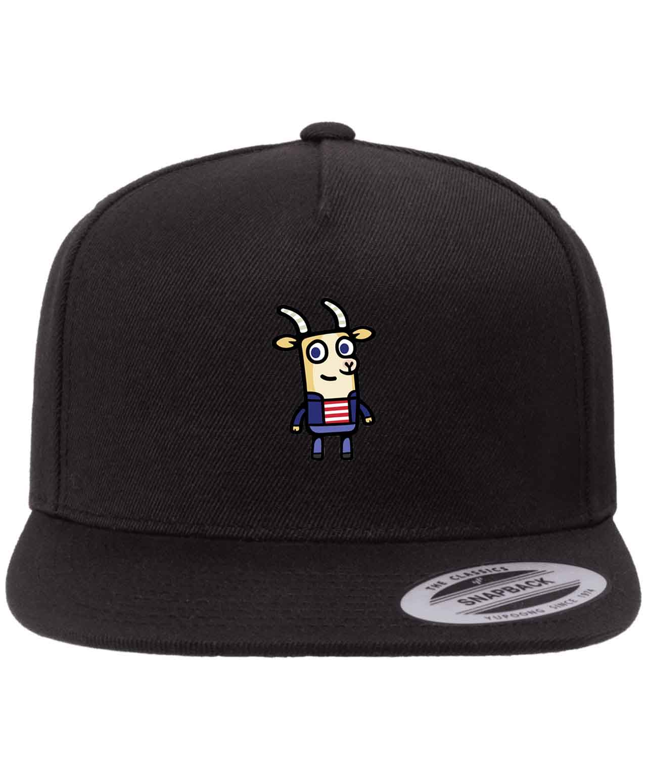 Boj Character Gavin Bleat the Goat Cartoon Figure Customized Design on Wool 5-Panel Cap Hat