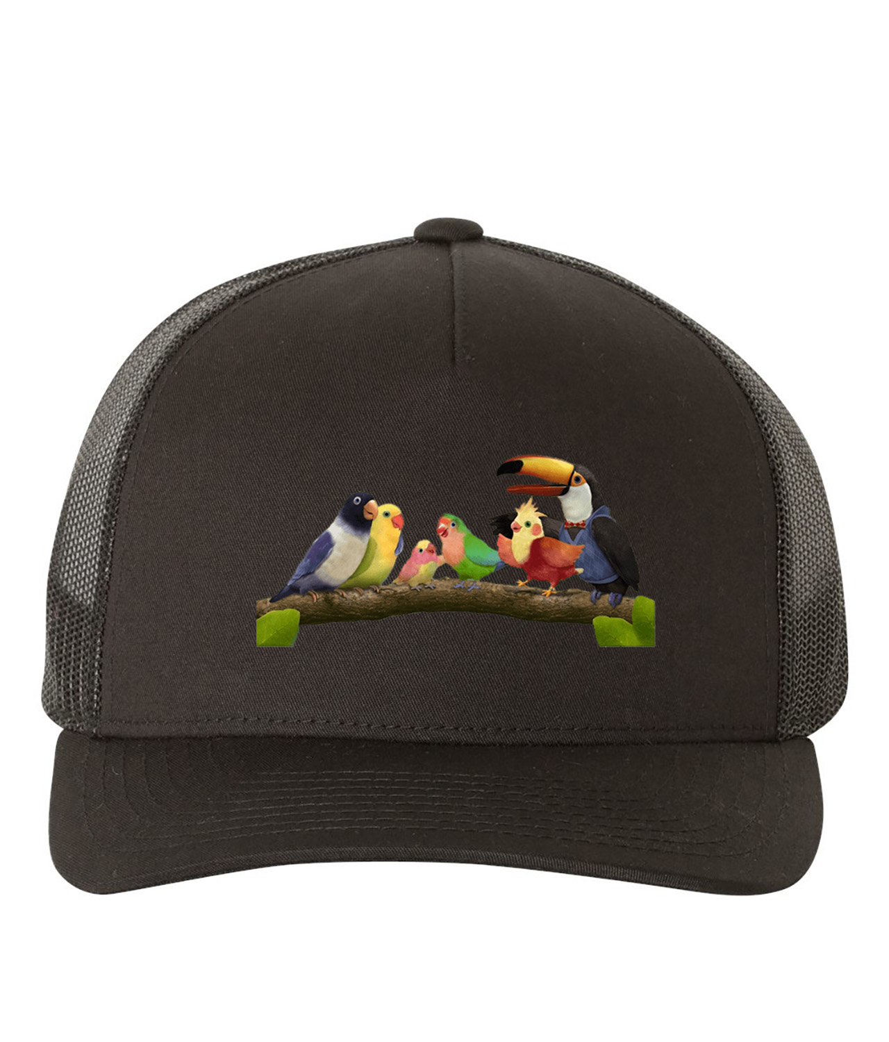 3rd & Bird Characters Cartoon Logo Symbol Emblem Customized Design on Retro Trucker Cap Hat
