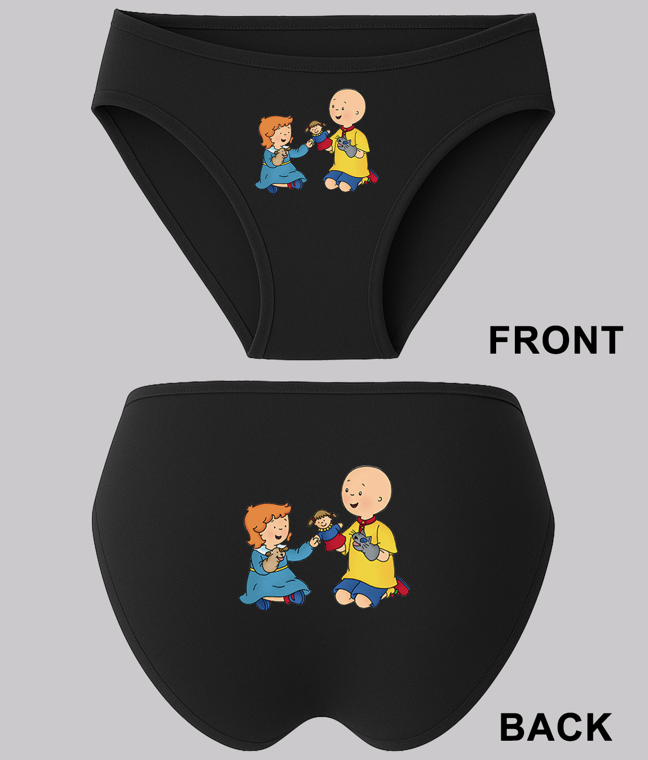 Caillou on Sarah’s Back Cartoon Logo Symbol Emblem Customized Design on ...