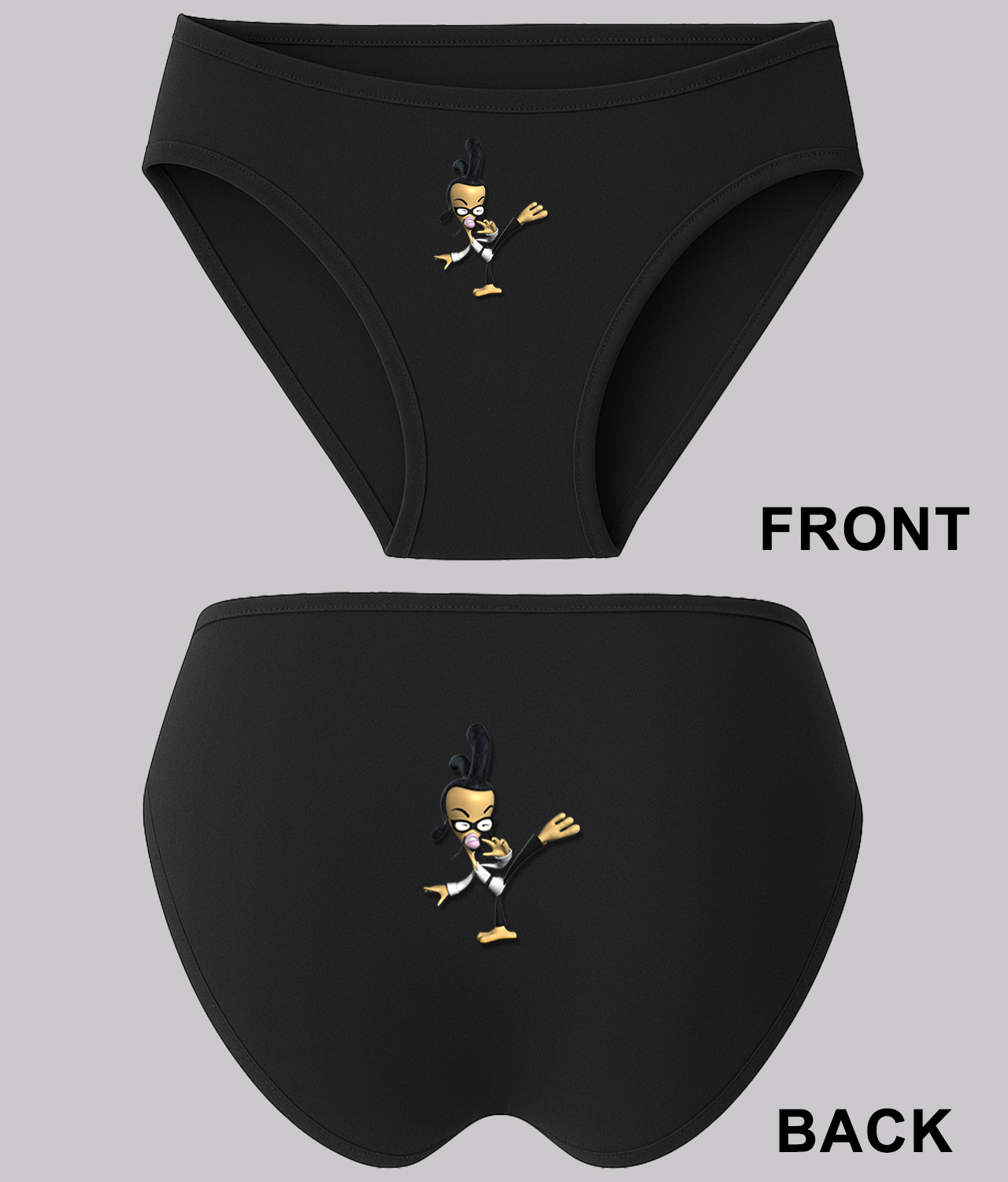 Chop Socky Chooks Chuckie Chan Kicking Cartoon Logo Symbol Emblem  Customized Design on Women's Bikini Brief Underwear – ozteeprint.com, image size:1280x1500