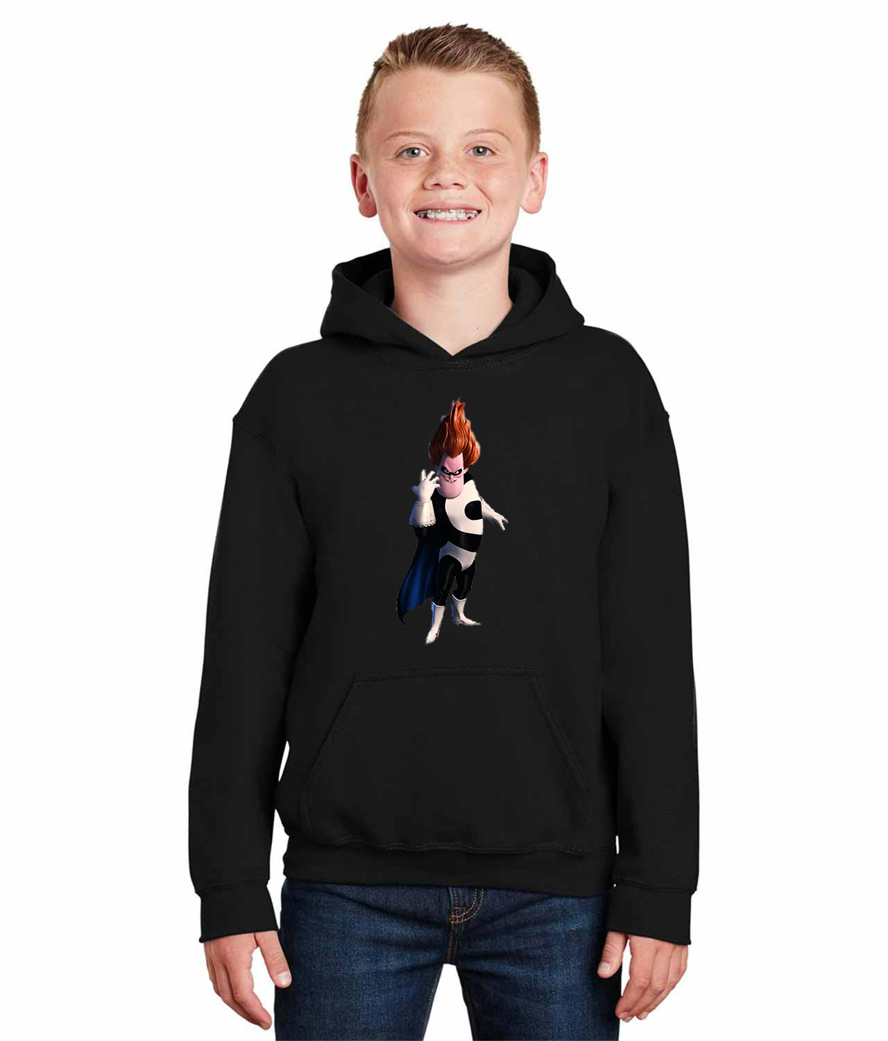 The Incredibles Syndrome Cartoon Logo Symbol Emblem Customized Design on Youth Hoodie