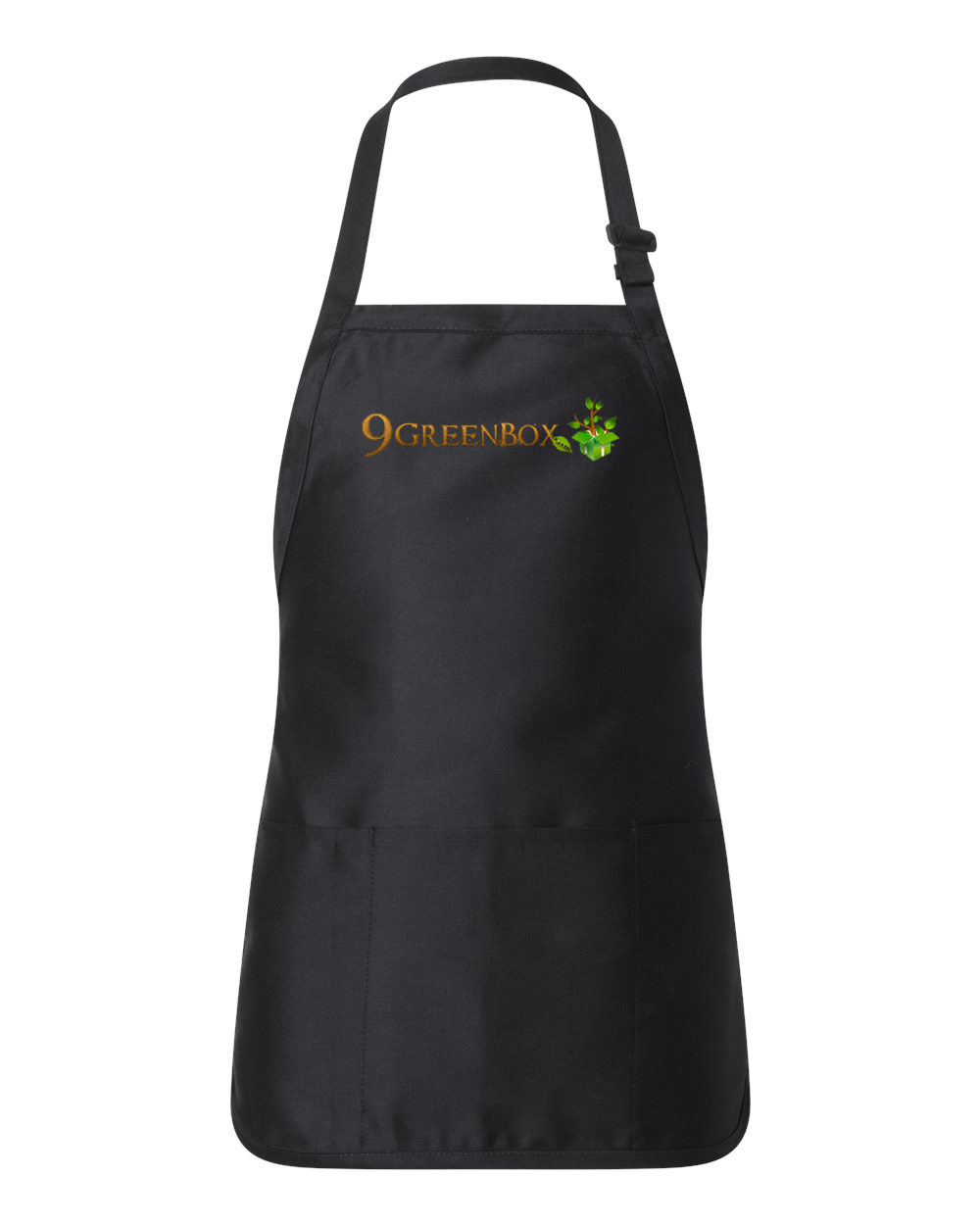 3Greenbox - Home & Garden Company Logo Symbol Emblem Customized Design on Full-Length Apron with Pouch Pocket