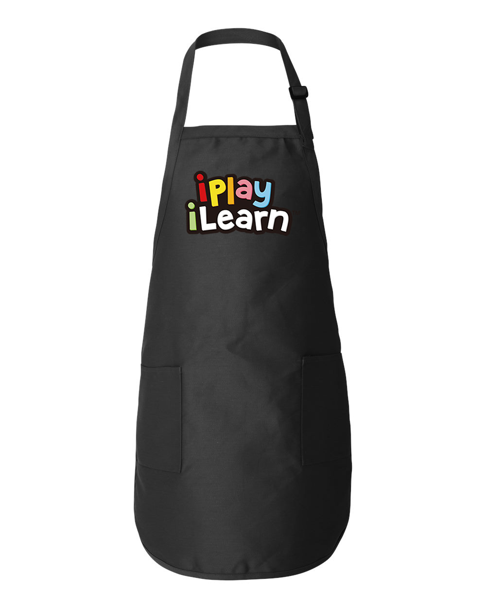 iPlay iLearn - Educational Toys Company Household Logo Symbol Emblem Customized Design on Full-Length Apron with Pockets