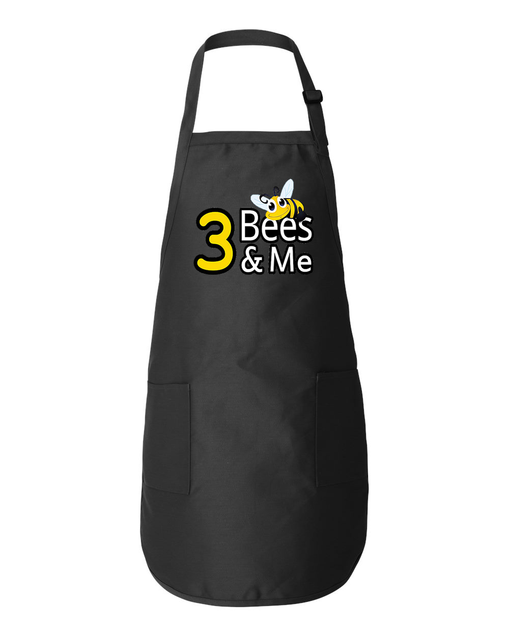 3 Bees & Me - Toys Company Household Logo Symbol Emblem Customized Design on Full-Length Apron with Pockets