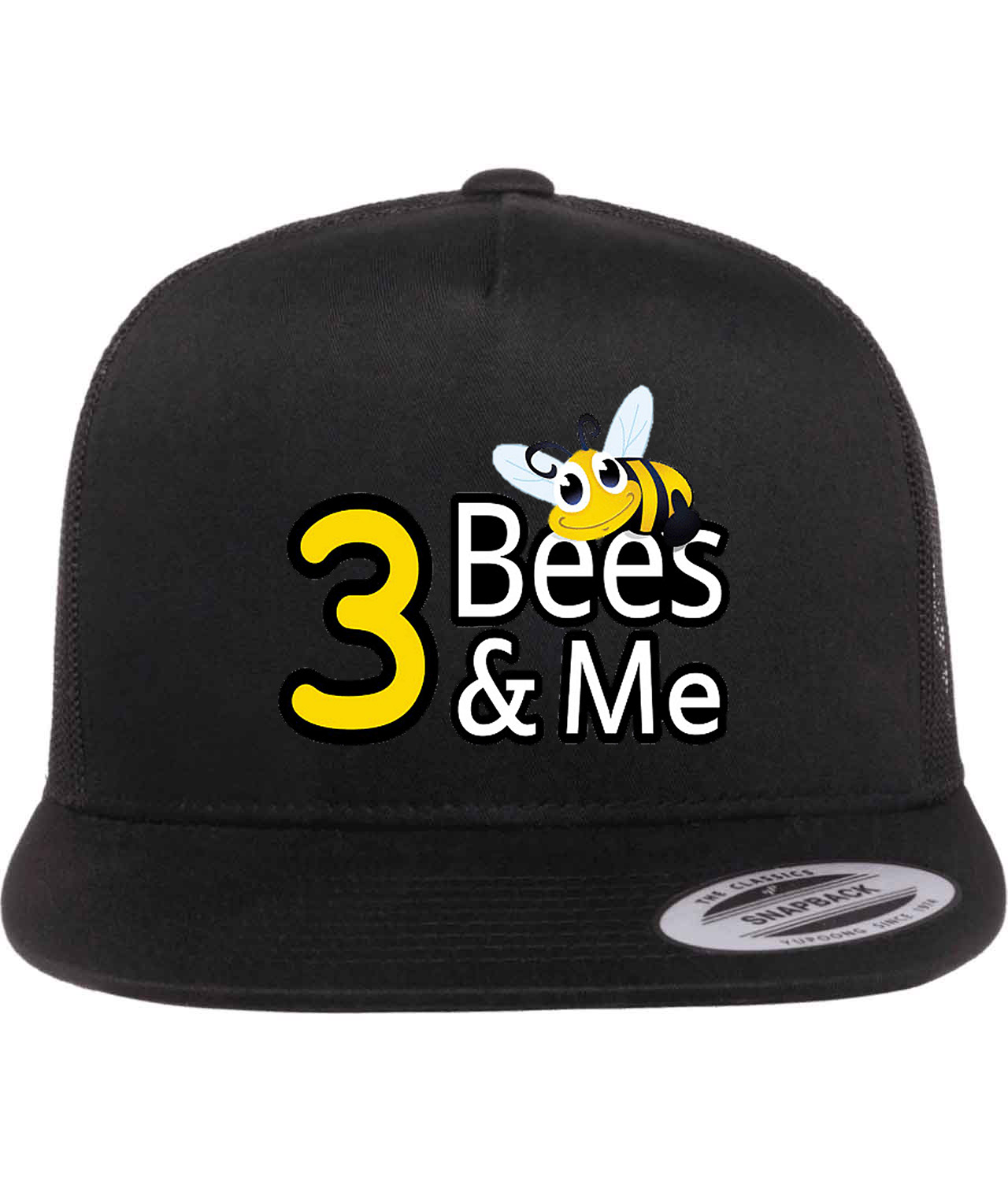 3 Bees & Me - Toys Company Logo Symbol Emblem Customized Design on Classic Trucker Cap Hat