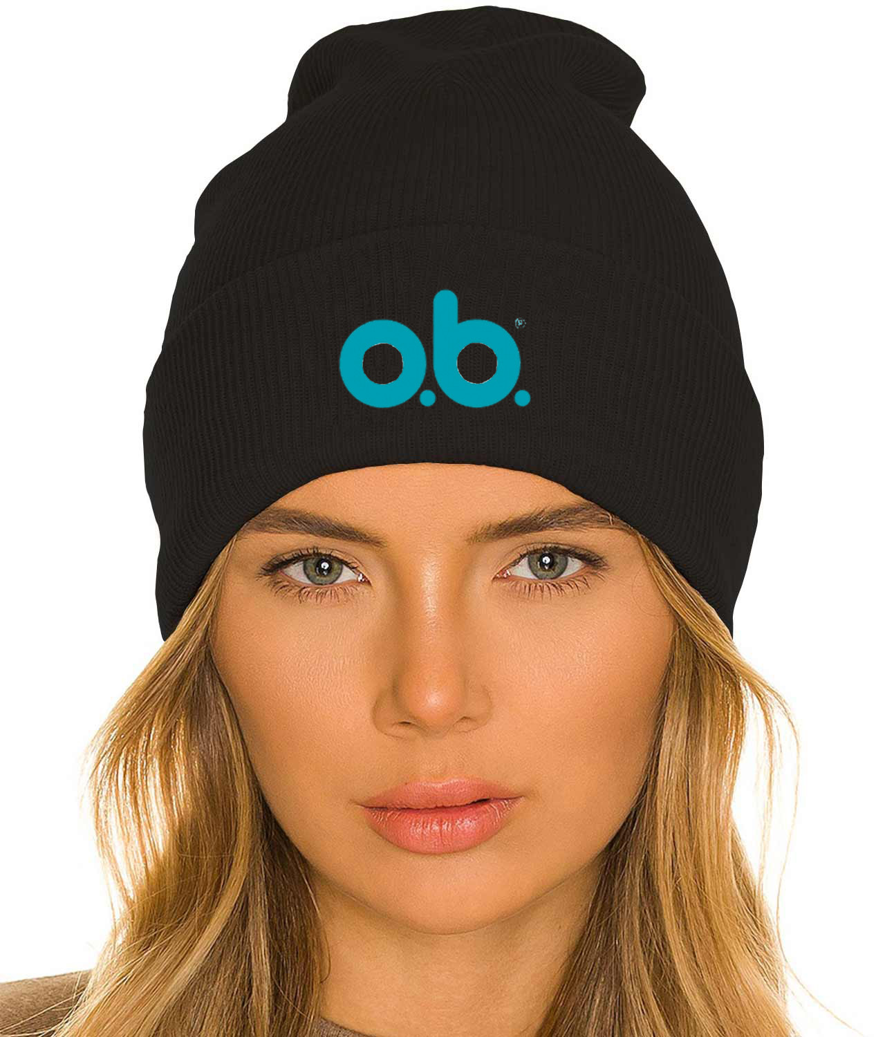 Ob - Personal Care Company Logo Symbol Emblem Customized Design on 12" Cuffed Beanie Hat