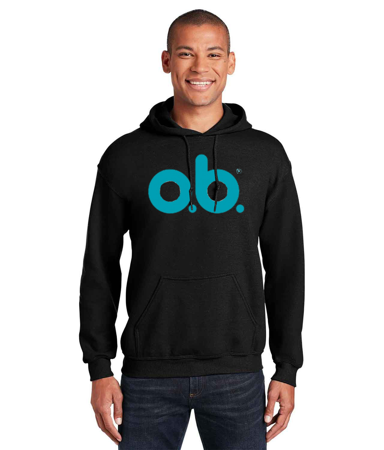 Ob - Personal Care Company Logo Symbol Emblem Customized Design on Unisex Hooded Sweatshirt