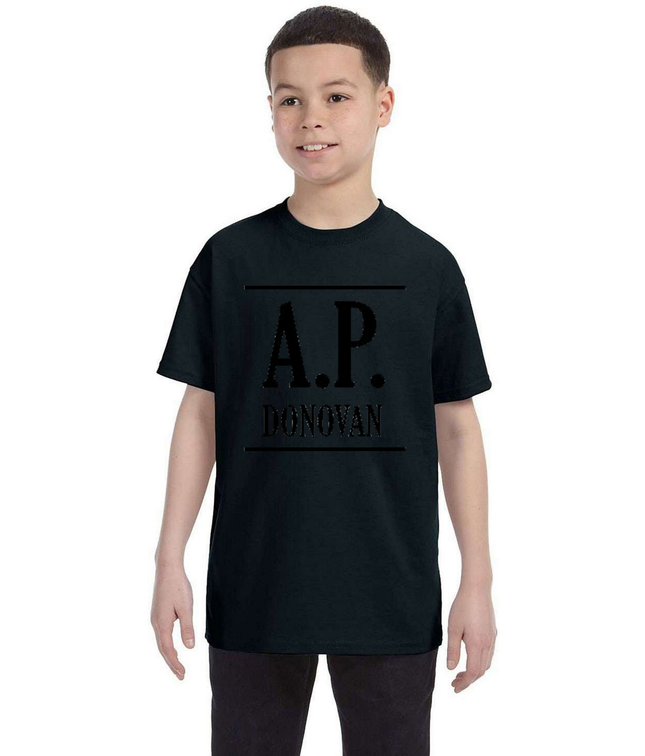 A.P. Donovan - Grooming Company Logo Symbol Emblem Customized Design on Youth T-Shirt Tee