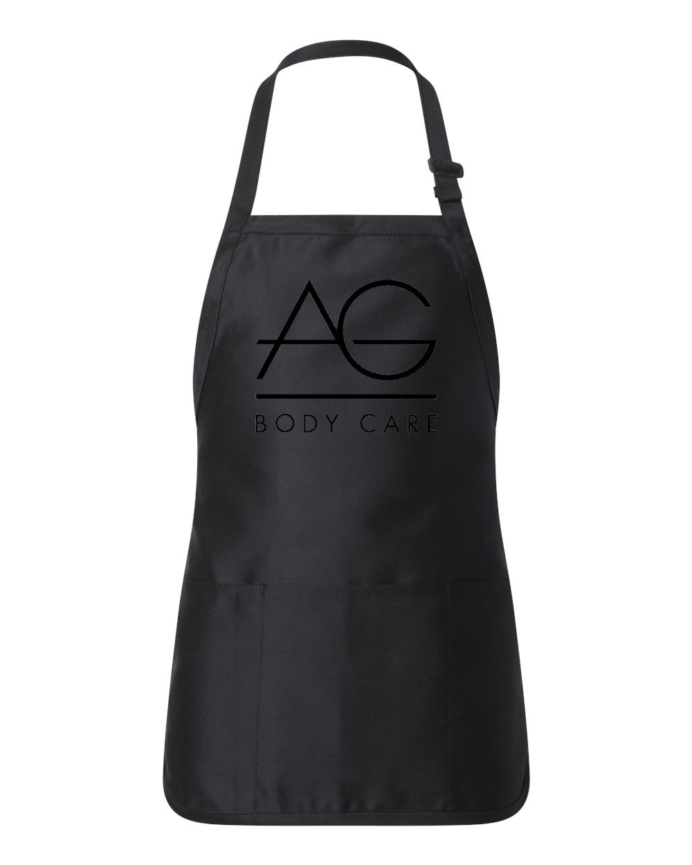 AG Body Care Logo Symbol Emblem Customized Design on Full-Length Apron with Pouch Pocket