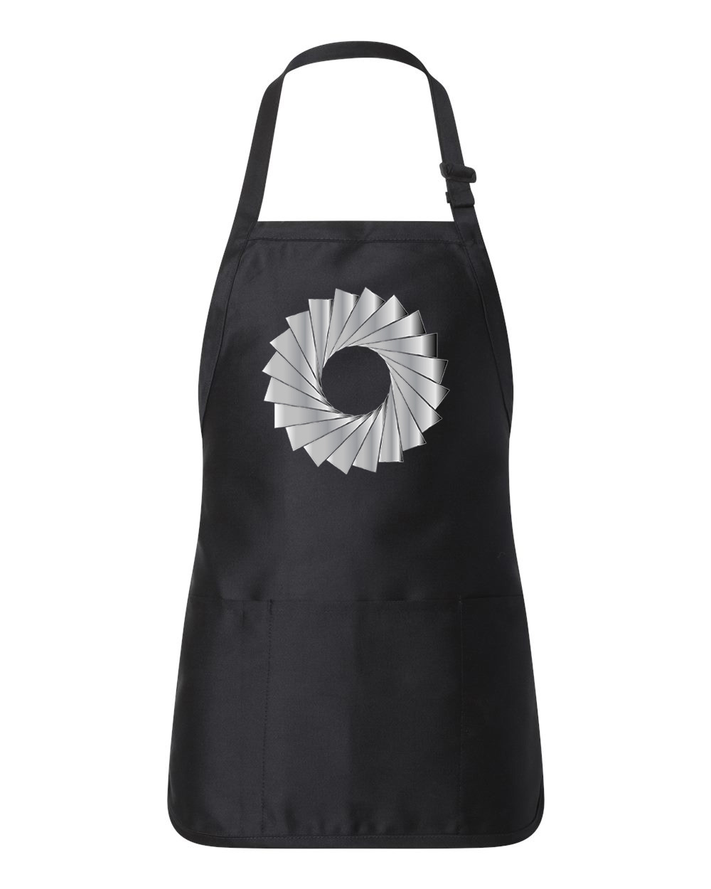 Camera Shutter Logo Symbol Emblem Customized Design on Full-Length Apron with Pouch Pocket